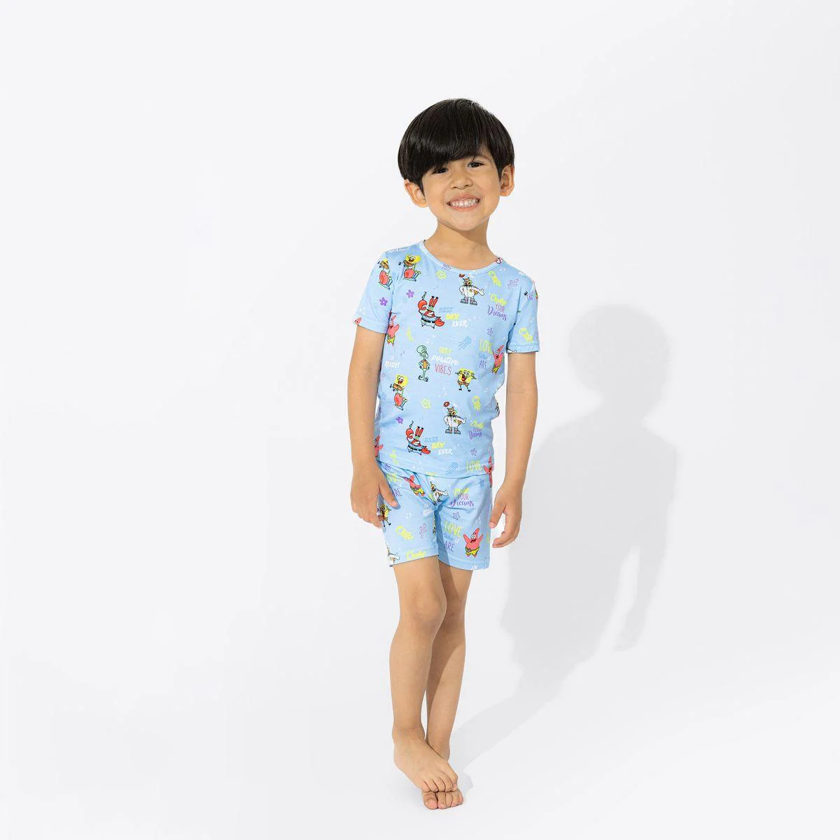 Sponge Bob SquarePants Bamboo Short Sleeve Pajama Set - Blue - Image 9