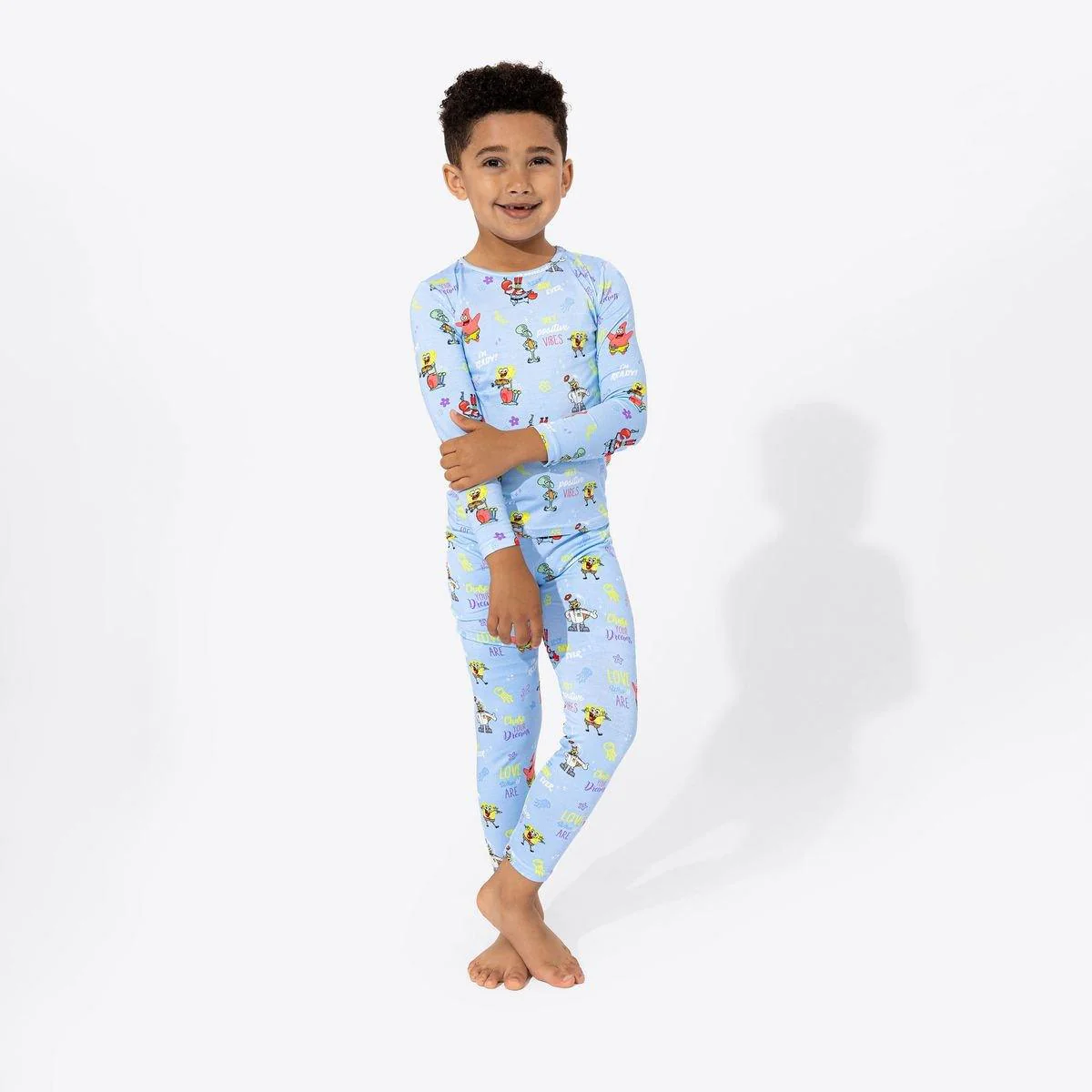 Sponge Bob SquarePants Bamboo Long Sleeve Pajama Set - Blue - Image 2