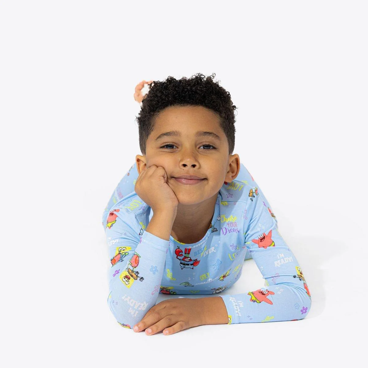 Sponge Bob SquarePants Bamboo Long Sleeve Pajama Set - Blue - Image 4