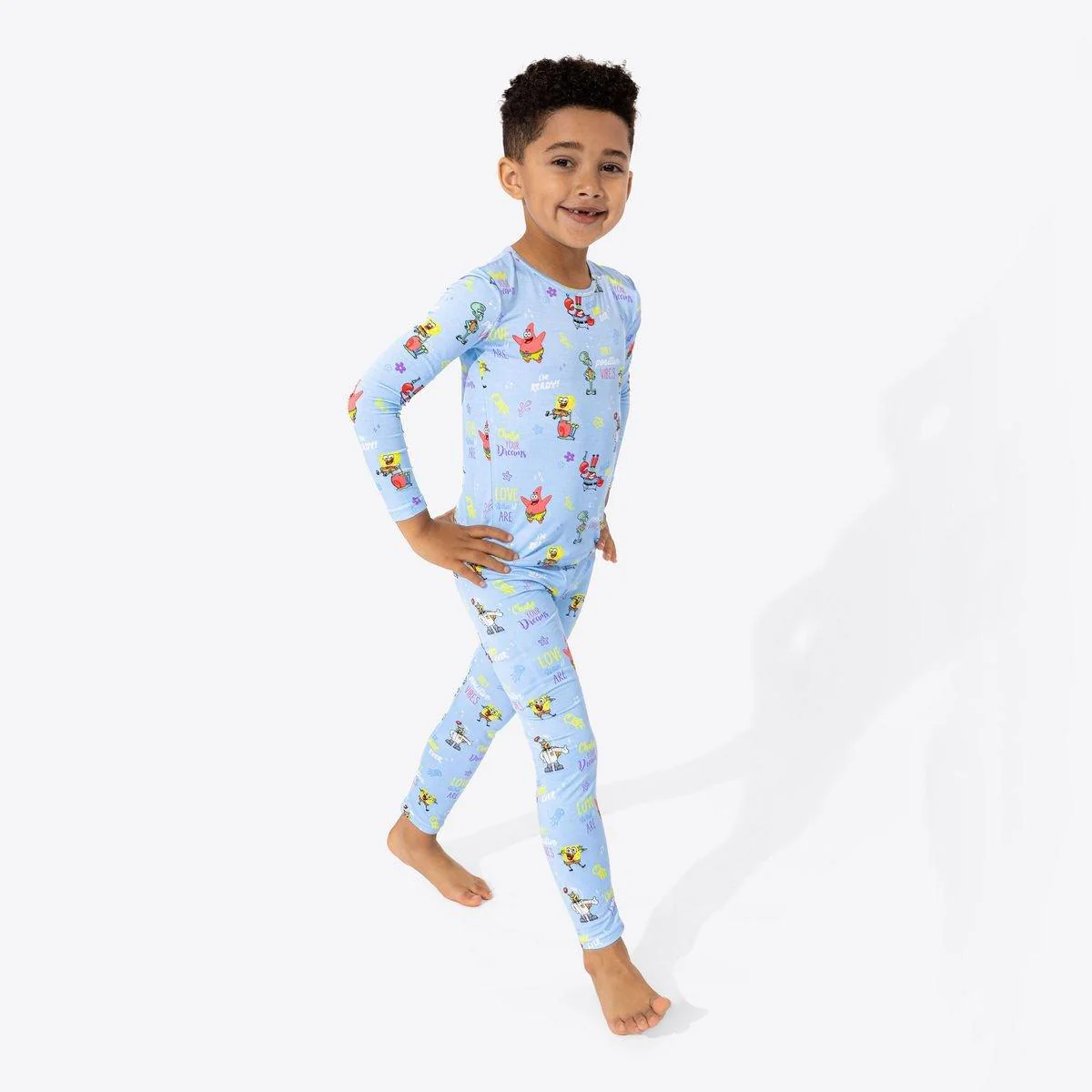 Sponge Bob SquarePants Bamboo Long Sleeve Pajama Set - Blue - Image 5