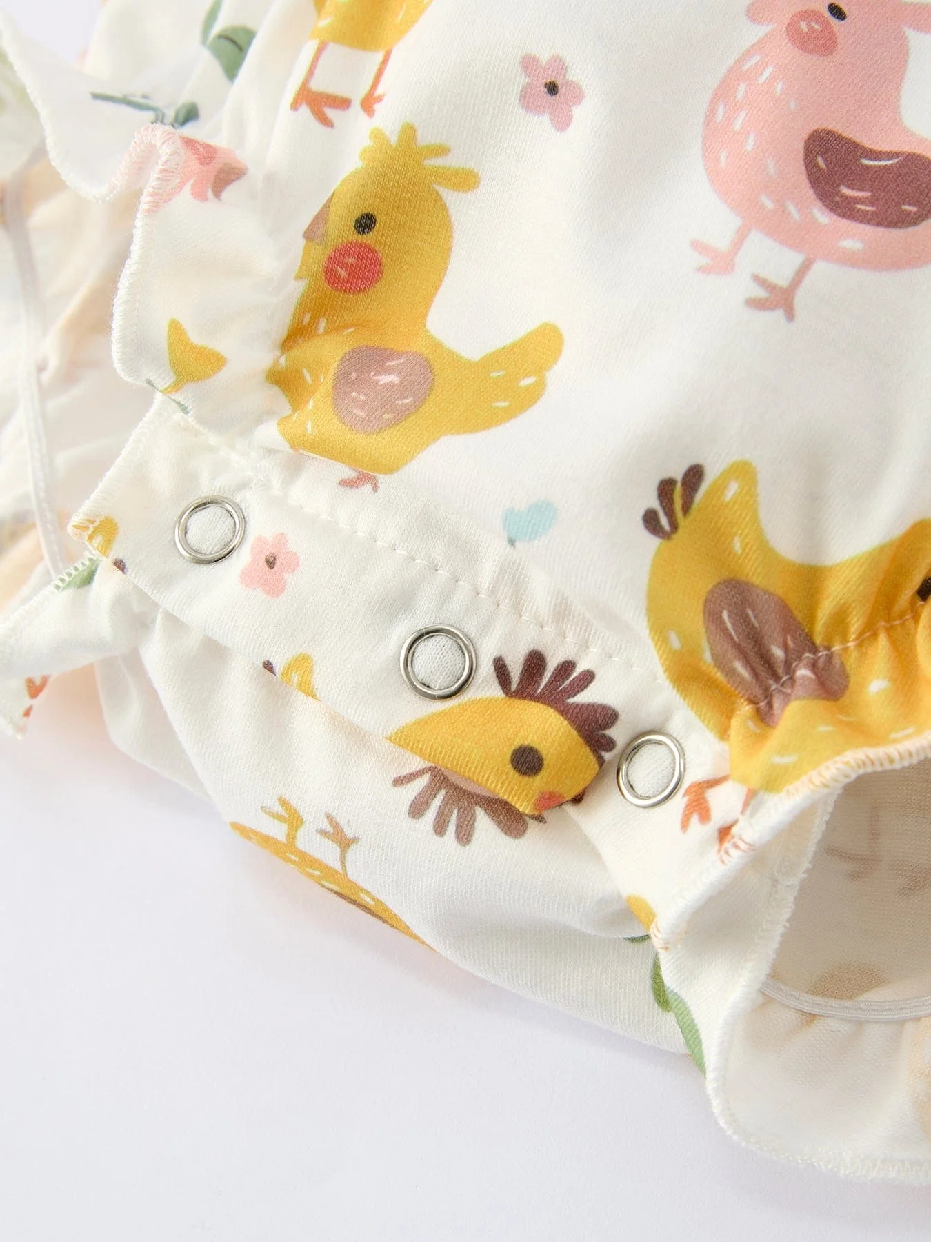 Spring Chick Scallop Short-Sleeve Girl Romper - Image 4