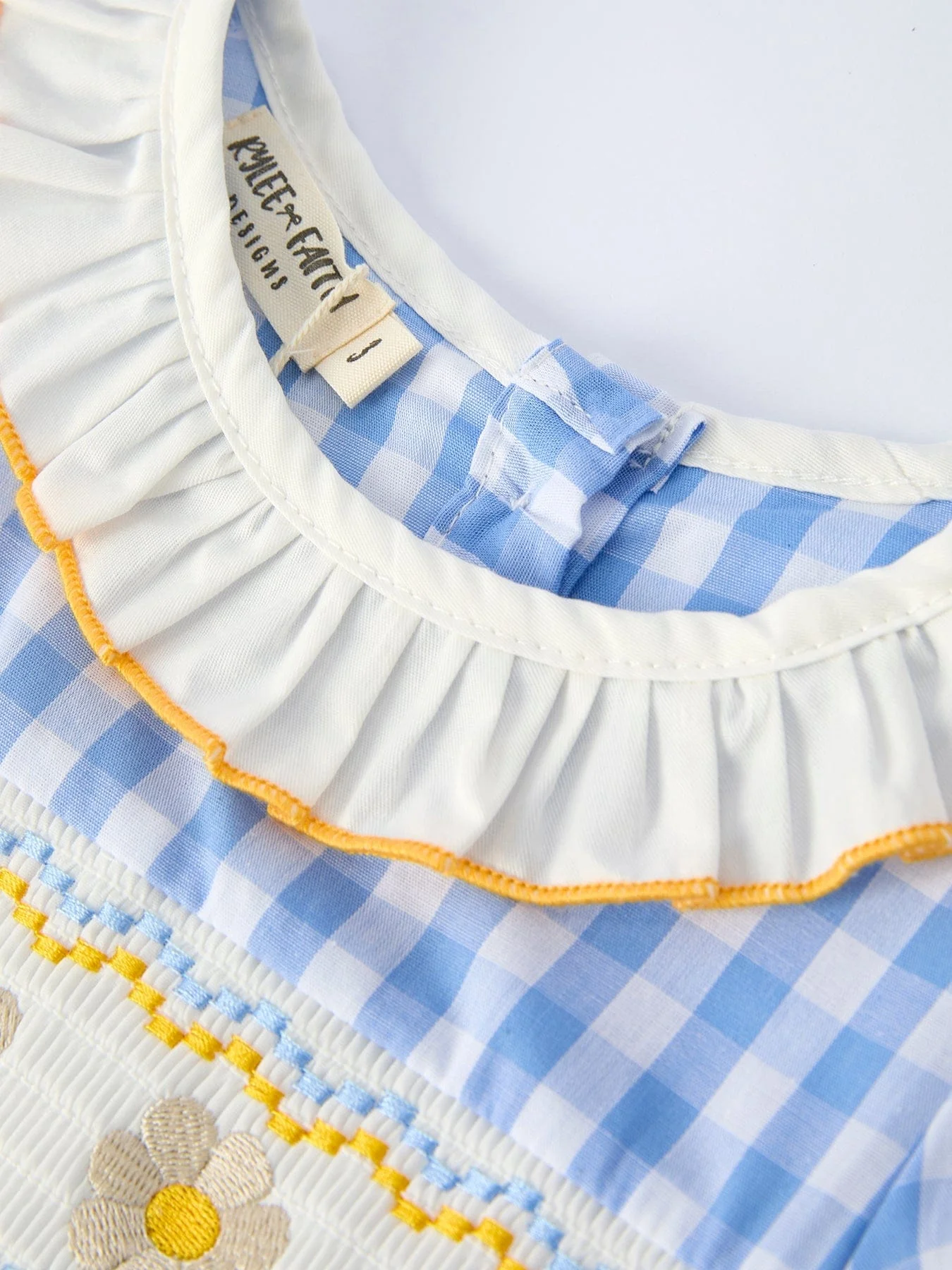 Spring Daisy Bow Smocked Toddler Girl Dress - Image 4