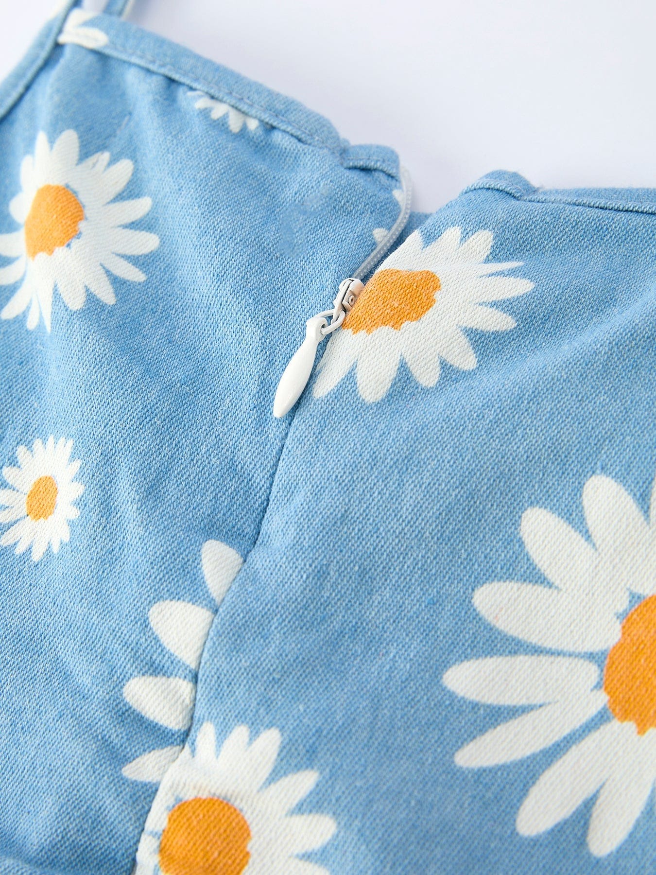 Spring Daisy Girls' Blue Dress - Image 4