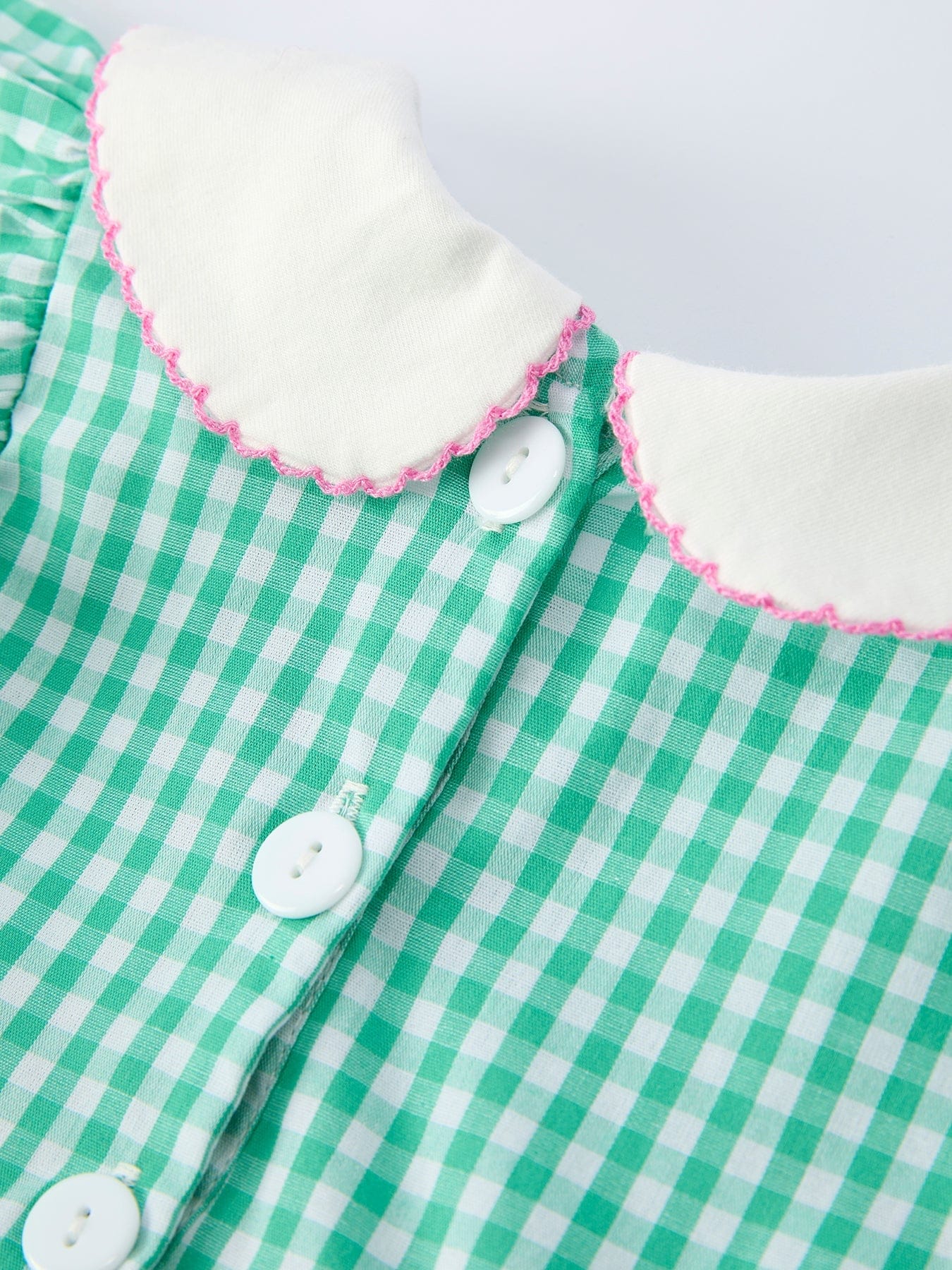 Spring Gingham Bow Ruffle Smocked Pickle Ball Girl Dress - Image 5