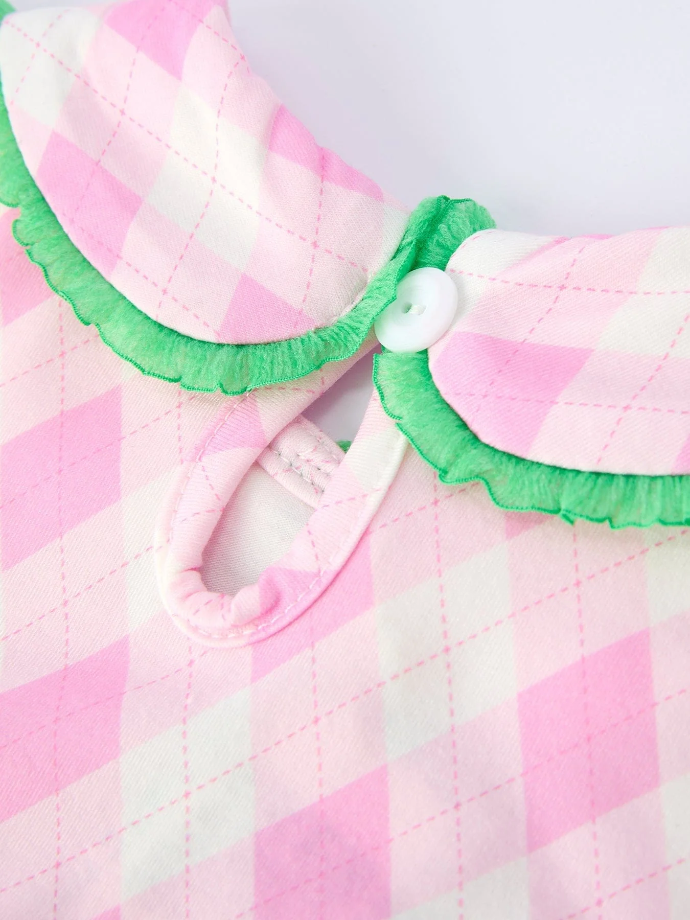 Spring Golf Embroidered Girls Smocked Bow Dress - Image 4