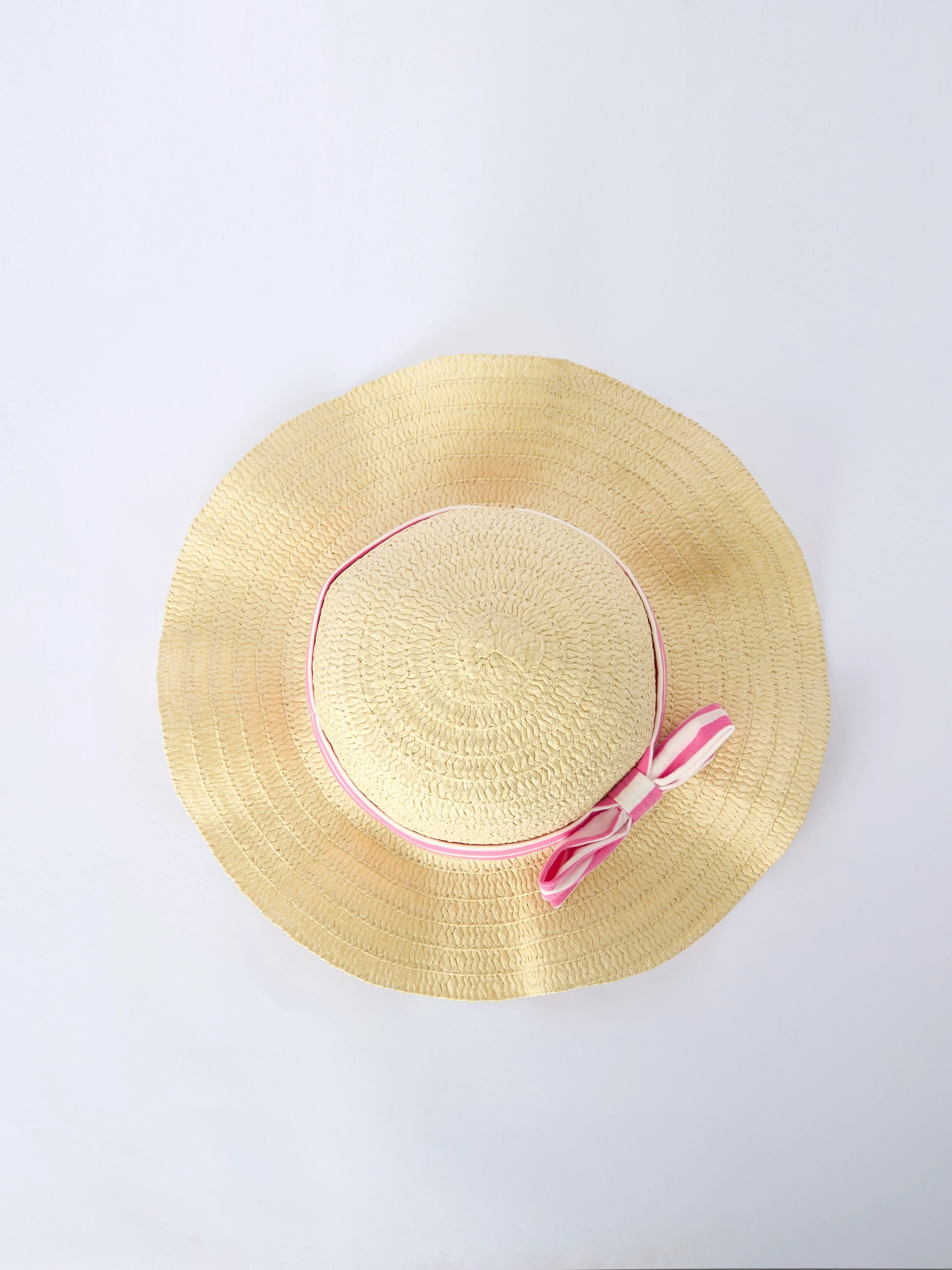 Spring Pink Striped Ruffled Girls' Dress with Hat - Image 8