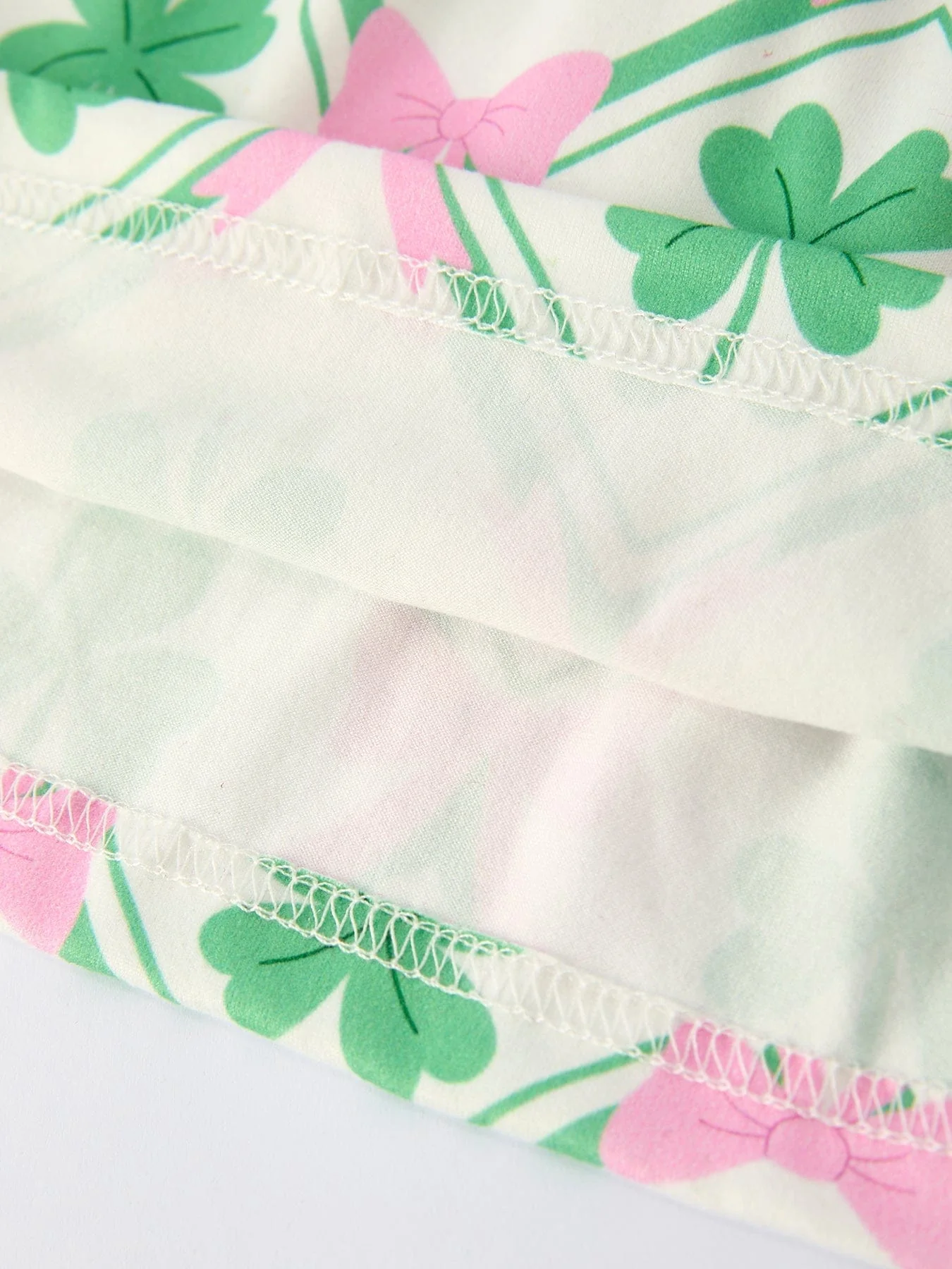 St. Patrick's Day Bow Shamrock Print Short Sleeves Girls Dress - Image 5