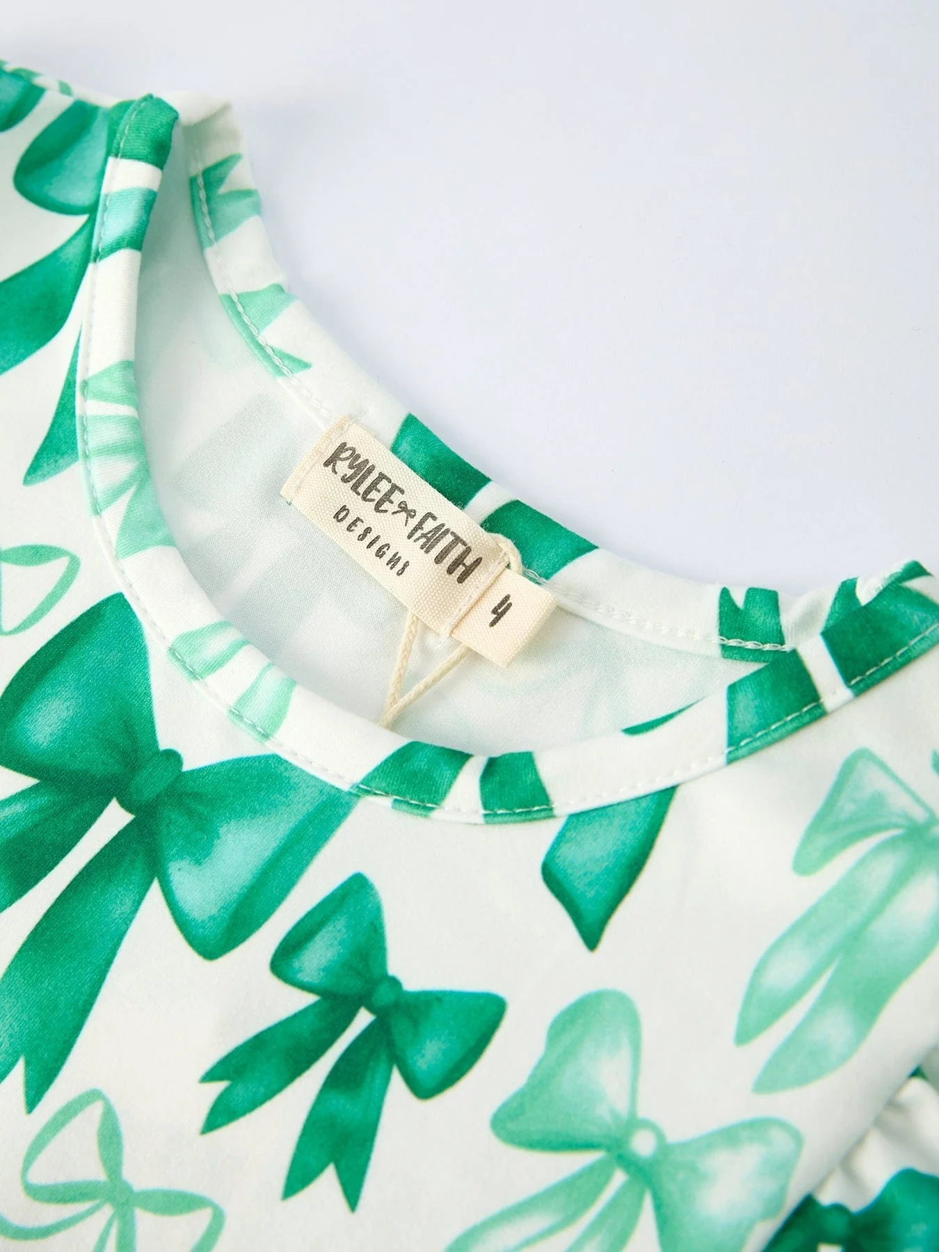 St. Patrick's Day Bow Top and Ruffled Leggings Girls Set - Image 9