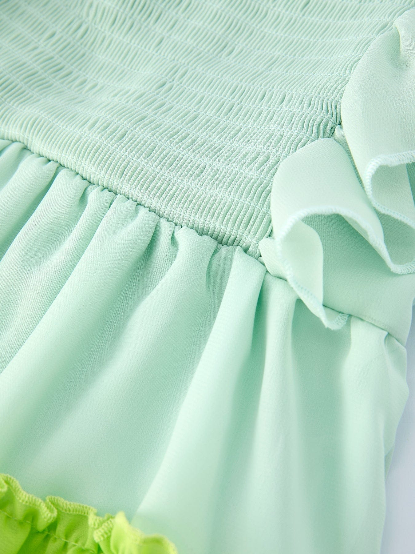 St. Patrick's Day Ombre Ruffle Dress for Girls - Green Gradient Layers - Image 4