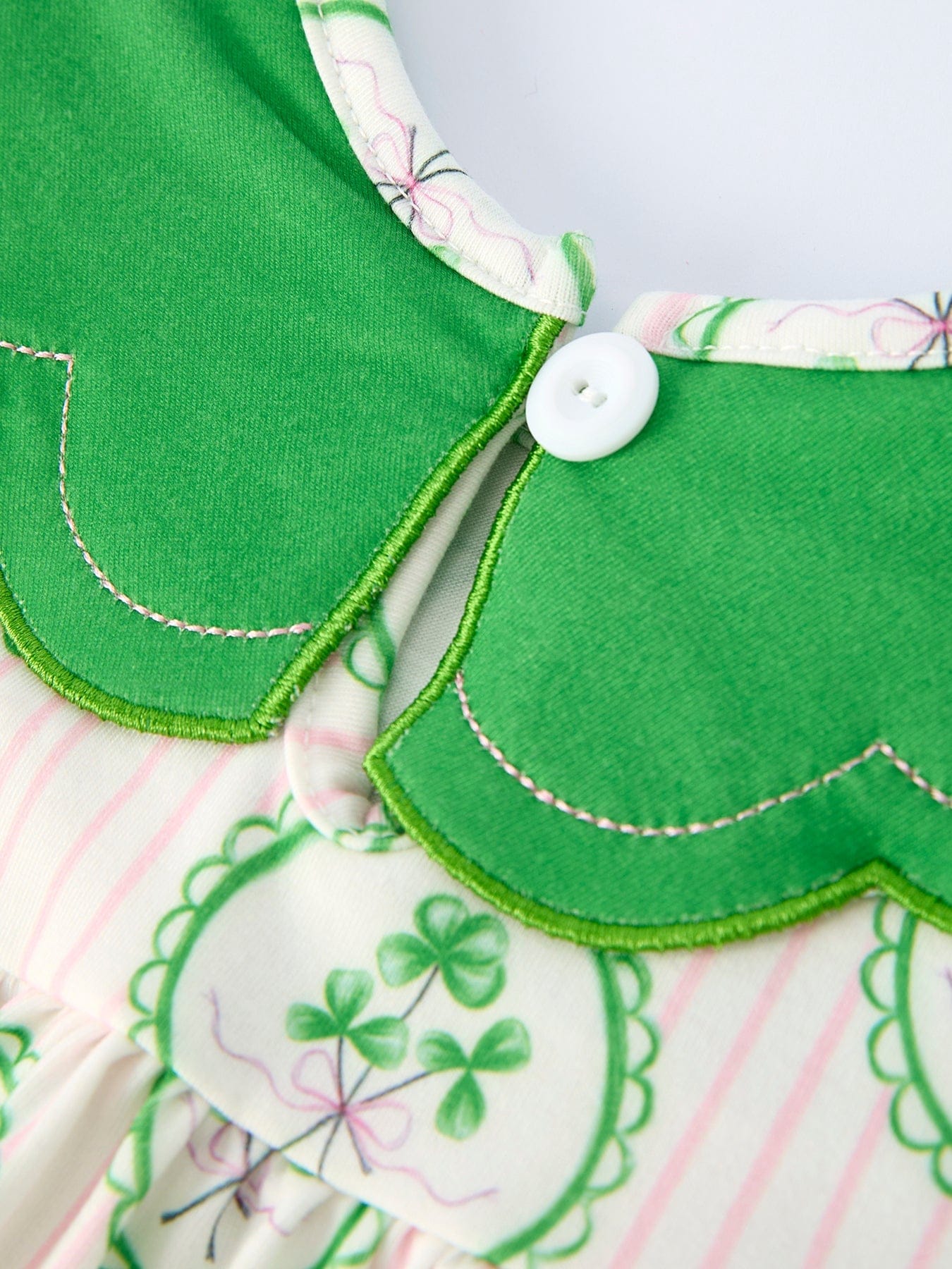 St. Patrick's Day Shamrock Striped Long Sleeve Girl Dress - Image 5