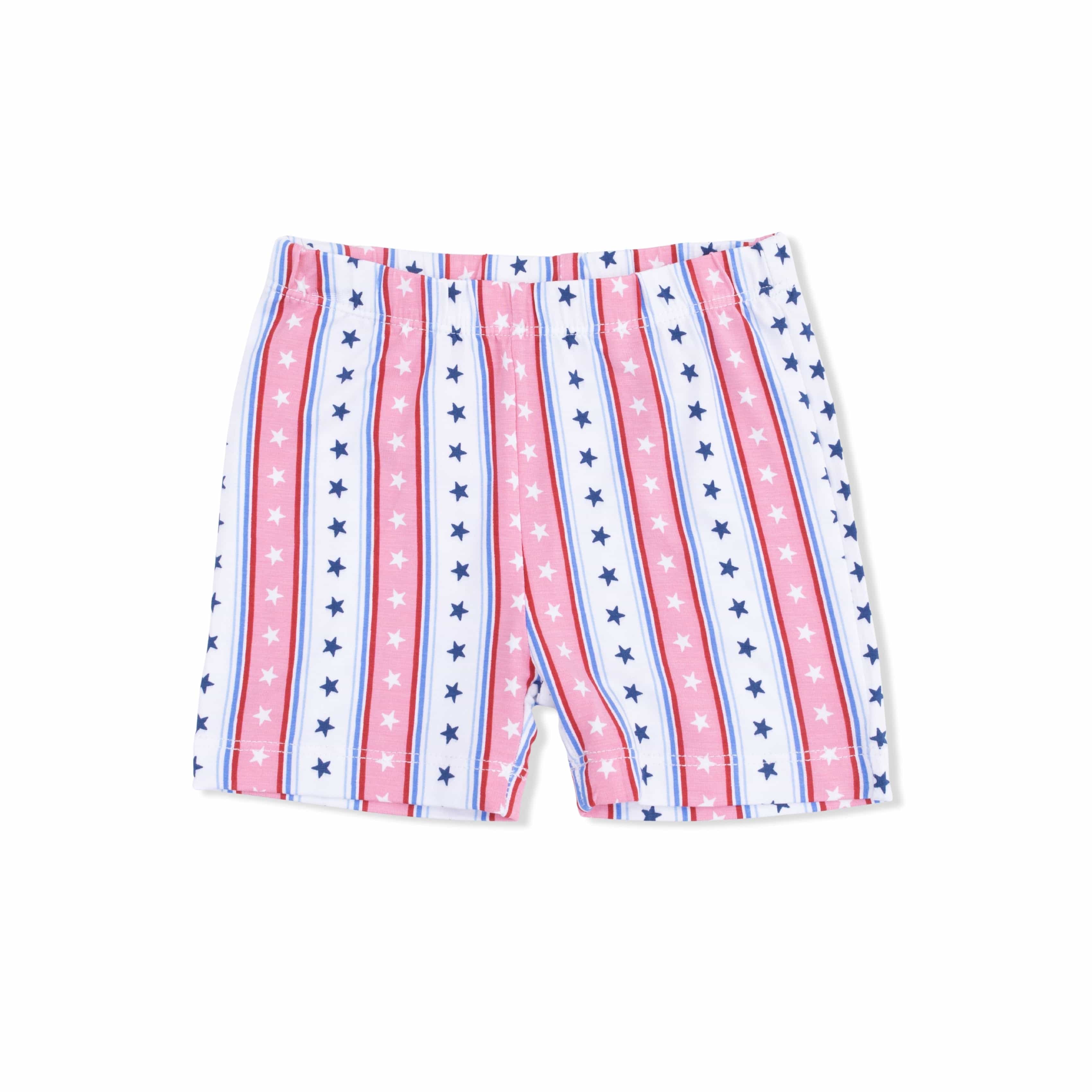 Short Sleeve Pajama Set with Shorts - Stars and Stripes - Image 4