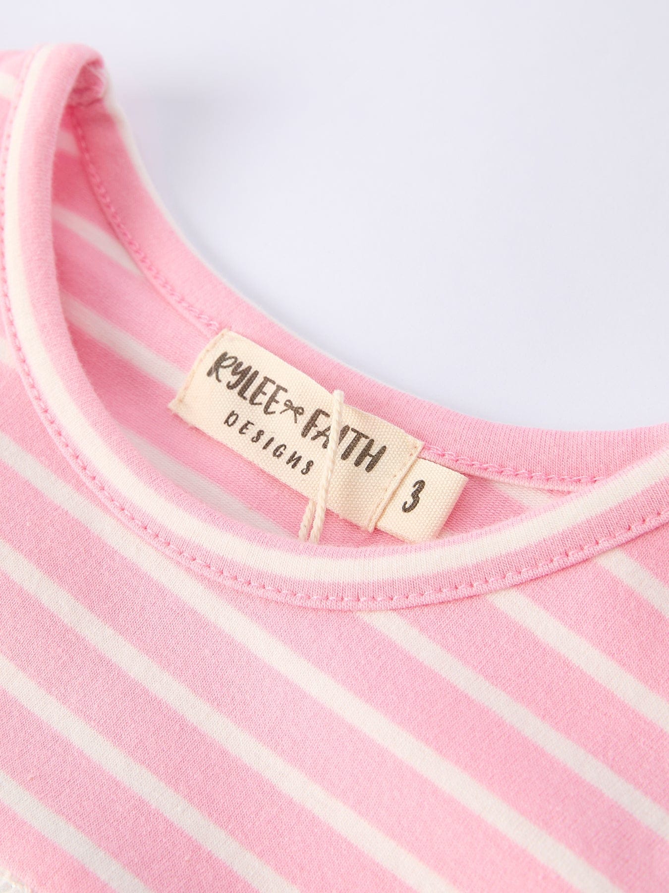 Strawberry Embroidery Pink Stripe Girl Smocked Dress - Image 3