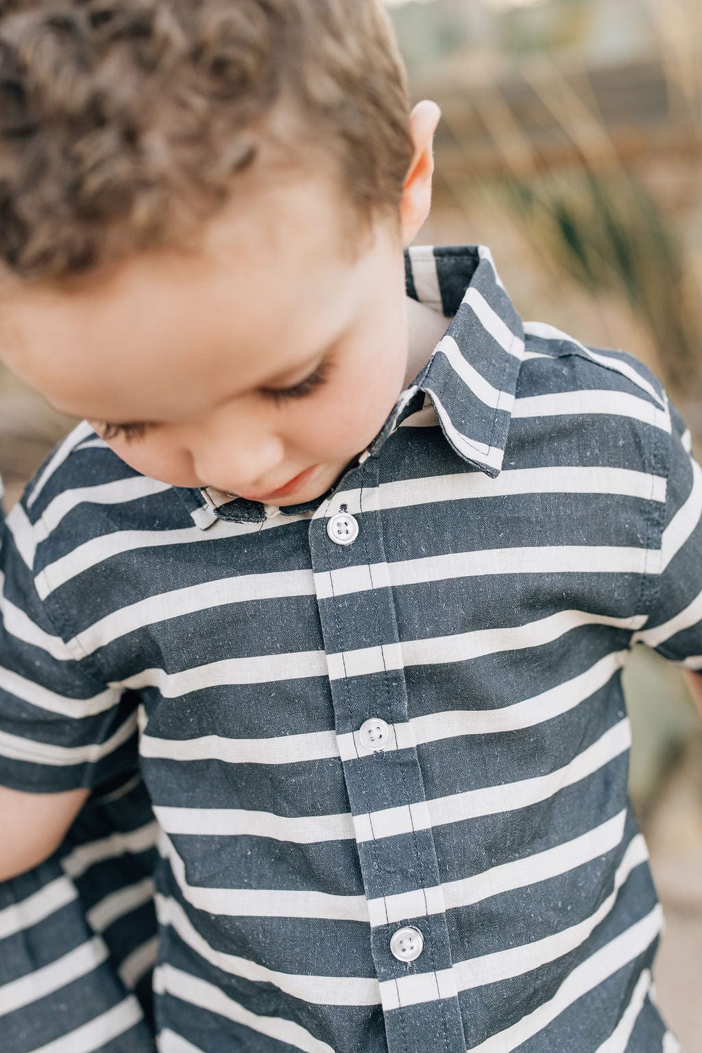 Stripe Linen Button Up Shirt - Image 2