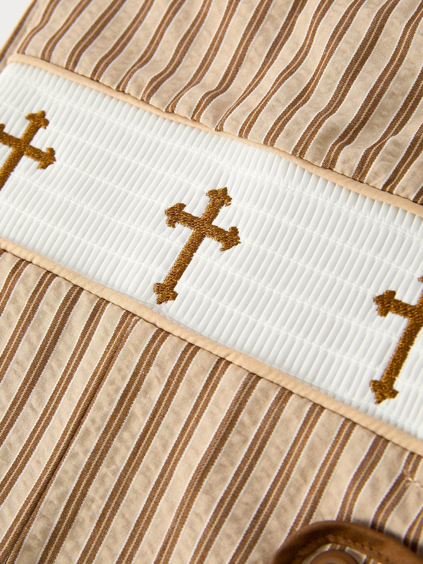 Stripe Smocked Church Christ Bishop Christening Romper - Image 10