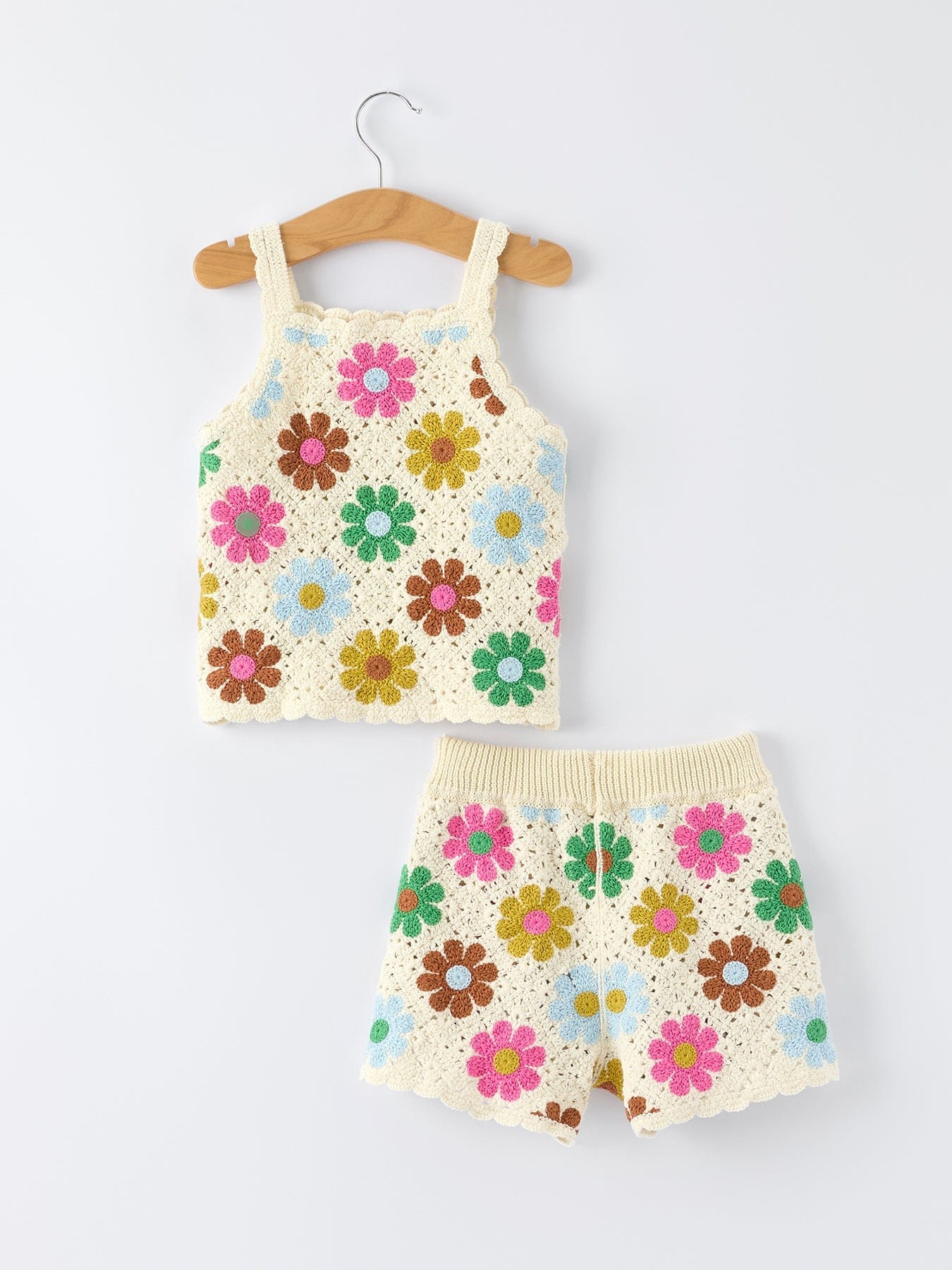 Summer Crochet Floral Girl Set - Image 2