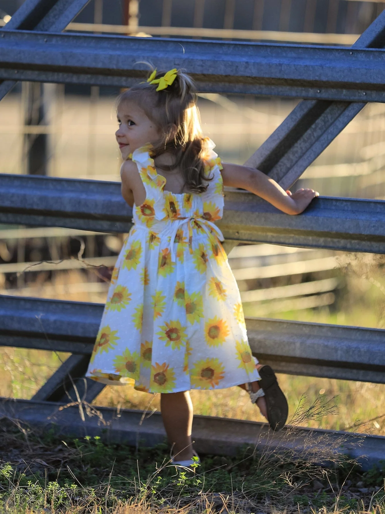 Sunflower Girls Smocked Ruffle Dress - Image 3