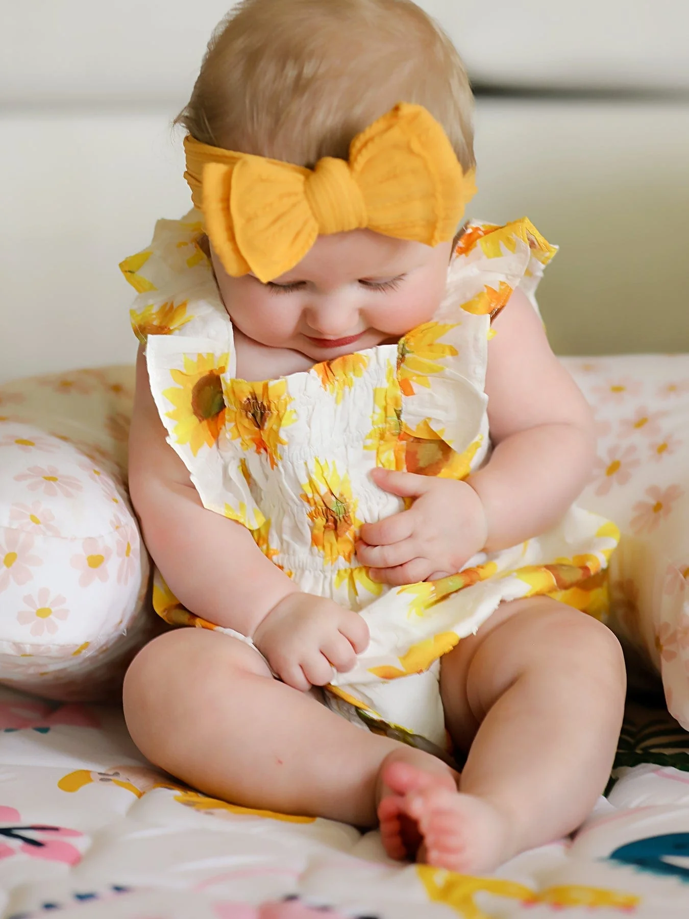 Sunflower Girls Smocked Ruffle Romper - Image 3