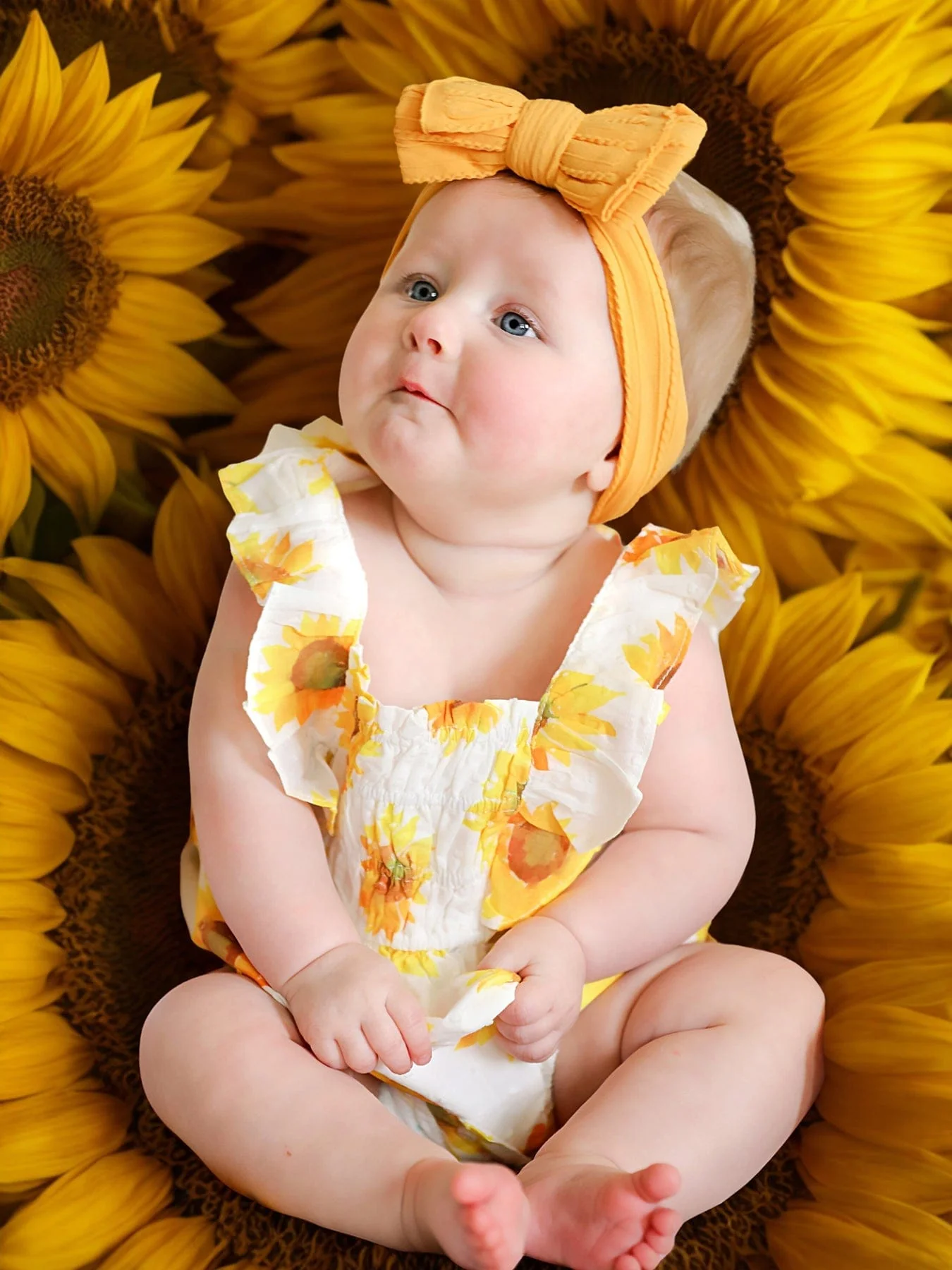 Sunflower Girls Smocked Ruffle Romper - Image 4
