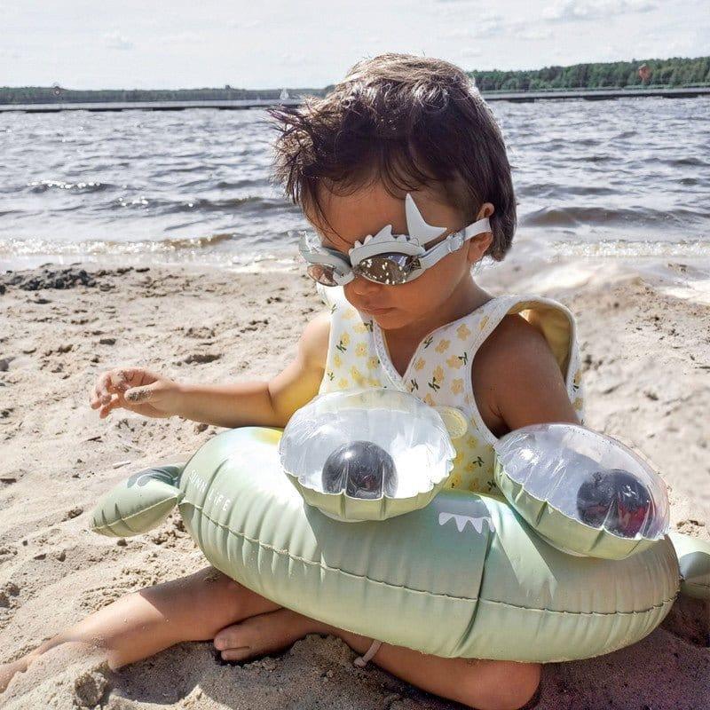 Mini Swim Goggles - Khaki Shark Tribe - Image 4
