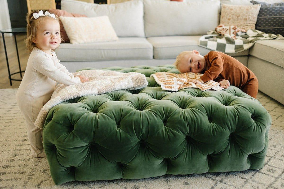 Plush Blanket - Taupe Checkered - Image 6