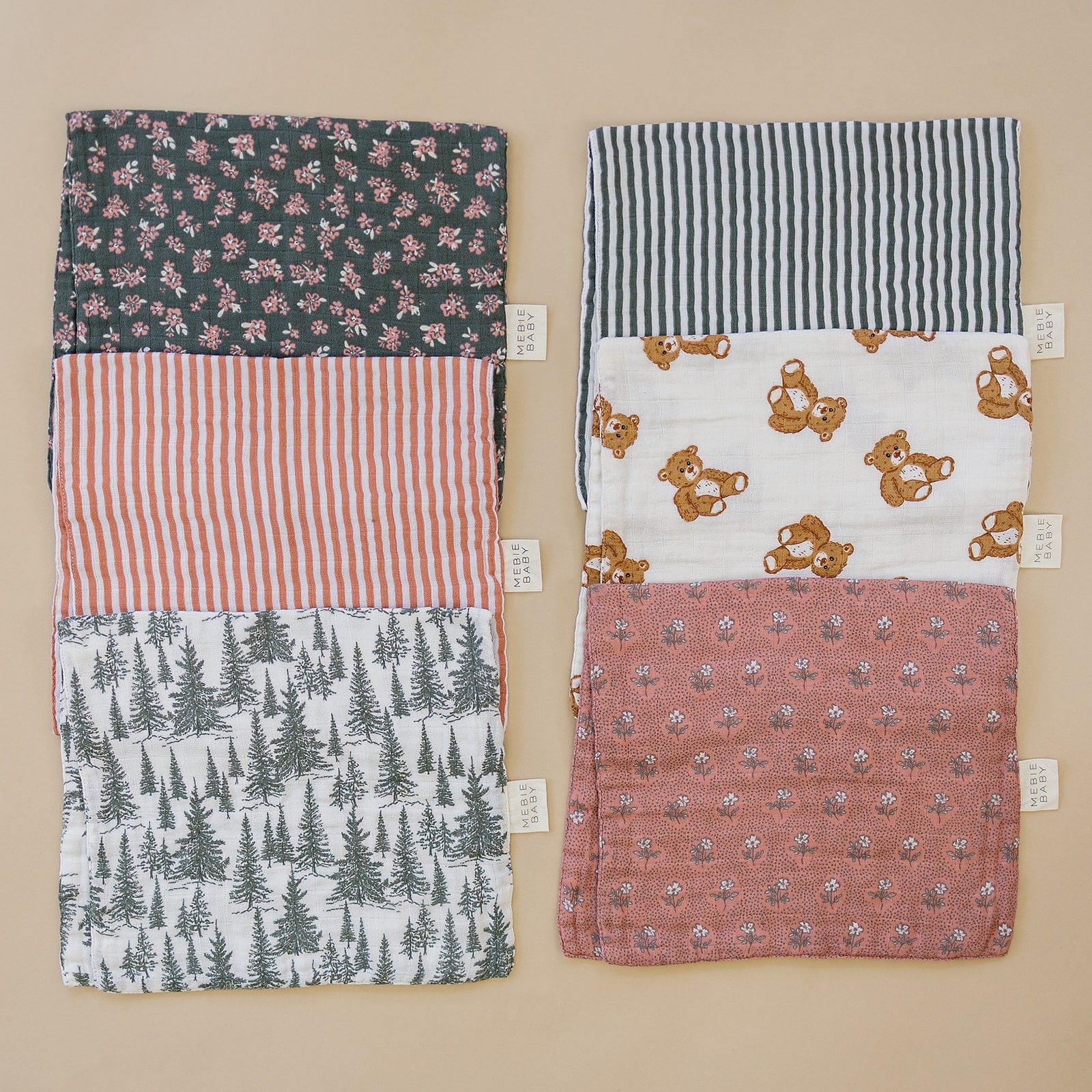 Teddy Bear Muslin Burp Cloth - Image 3