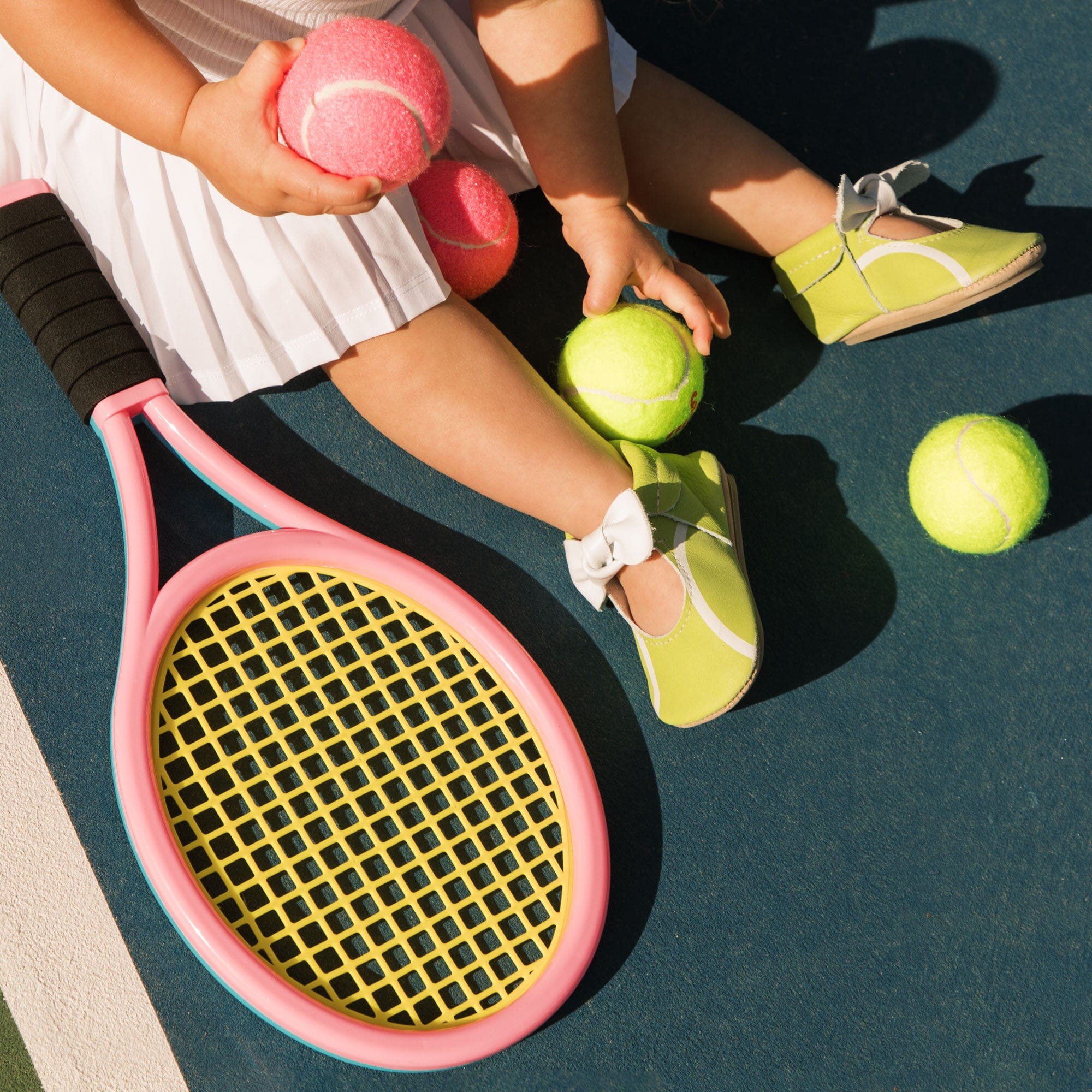 Tennis Match Knotted Bow Baby Shoe - Image 3