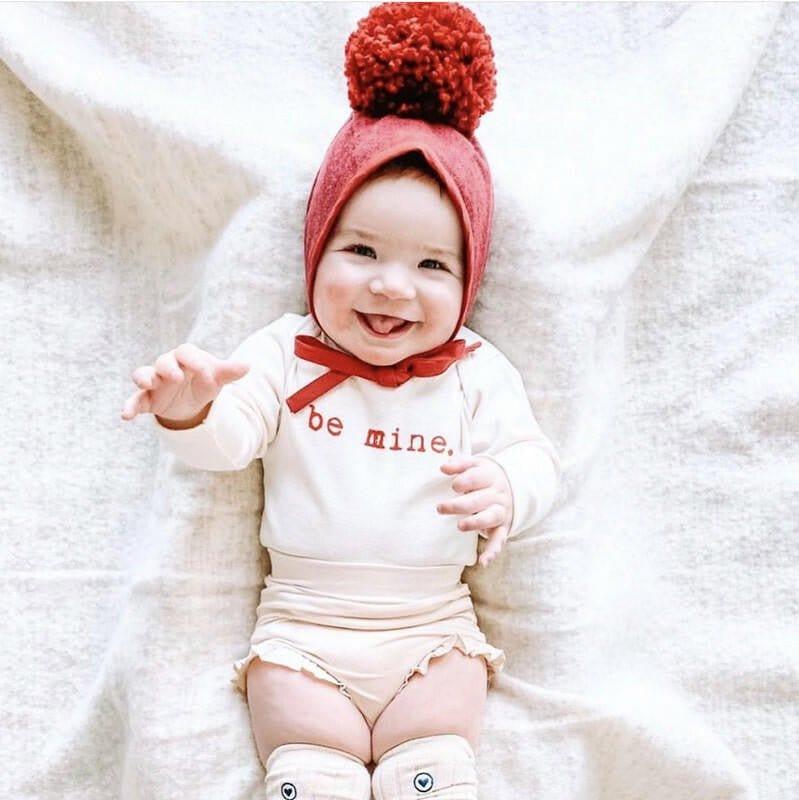 Long Sleeve Bodysuit, Be Mine - Natural - Image 3