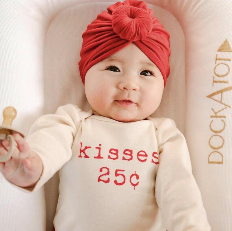 Long Sleeve Bodysuit, Kisses - Natural - Image 2