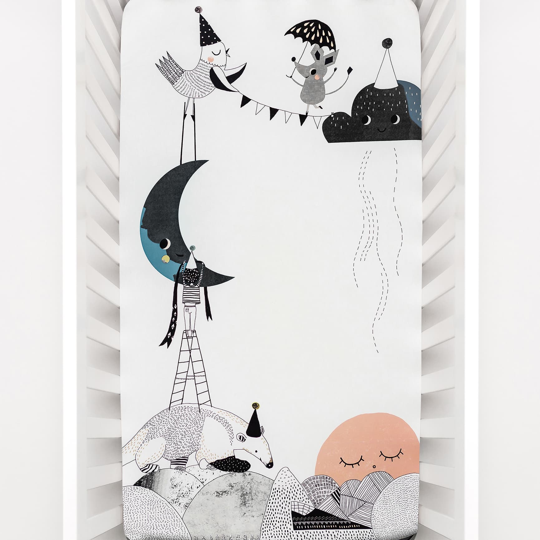 The Moon's Birthday Standard Size Crib Sheet - Image 2