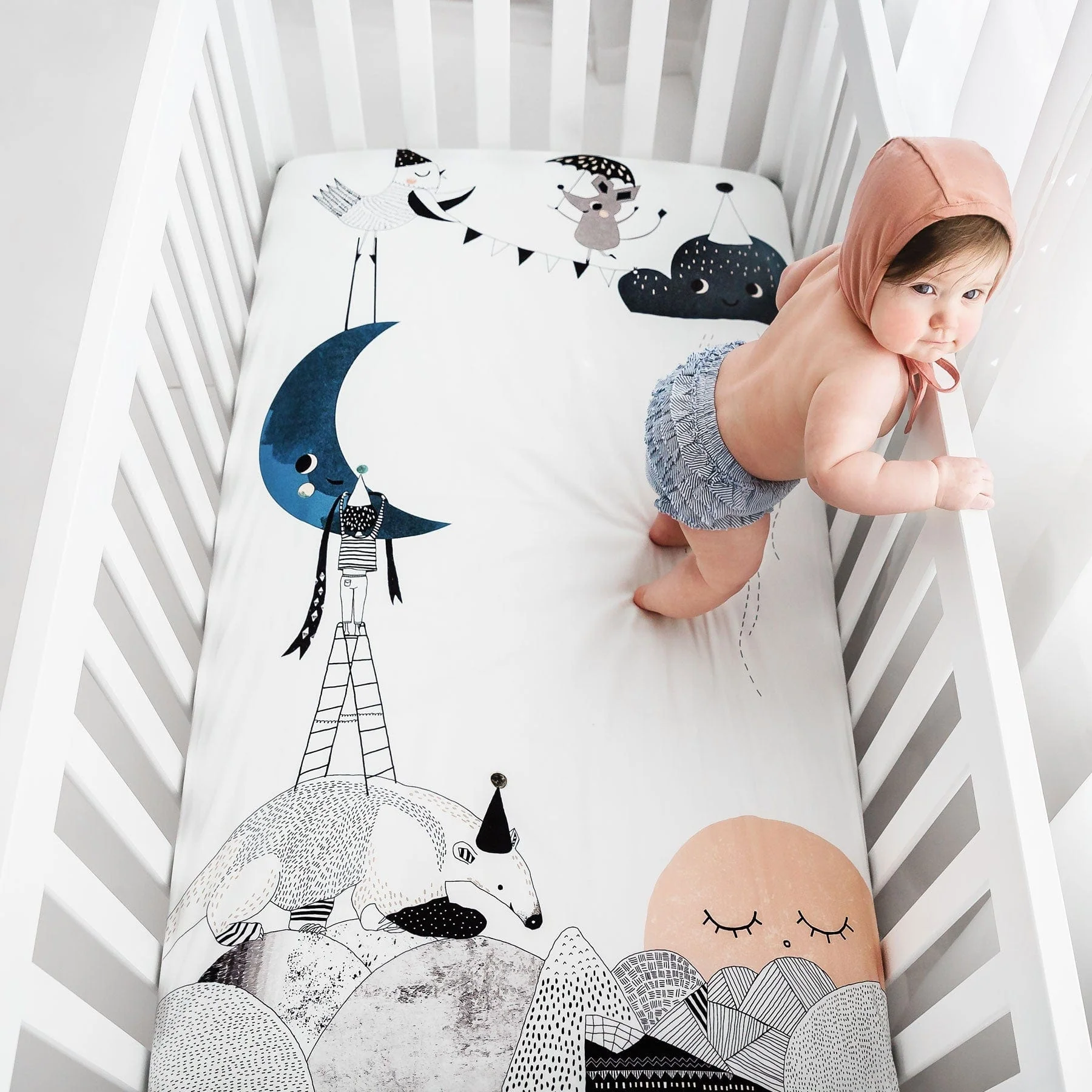 The Moon's Birthday Standard Size Crib Sheet - Image 3