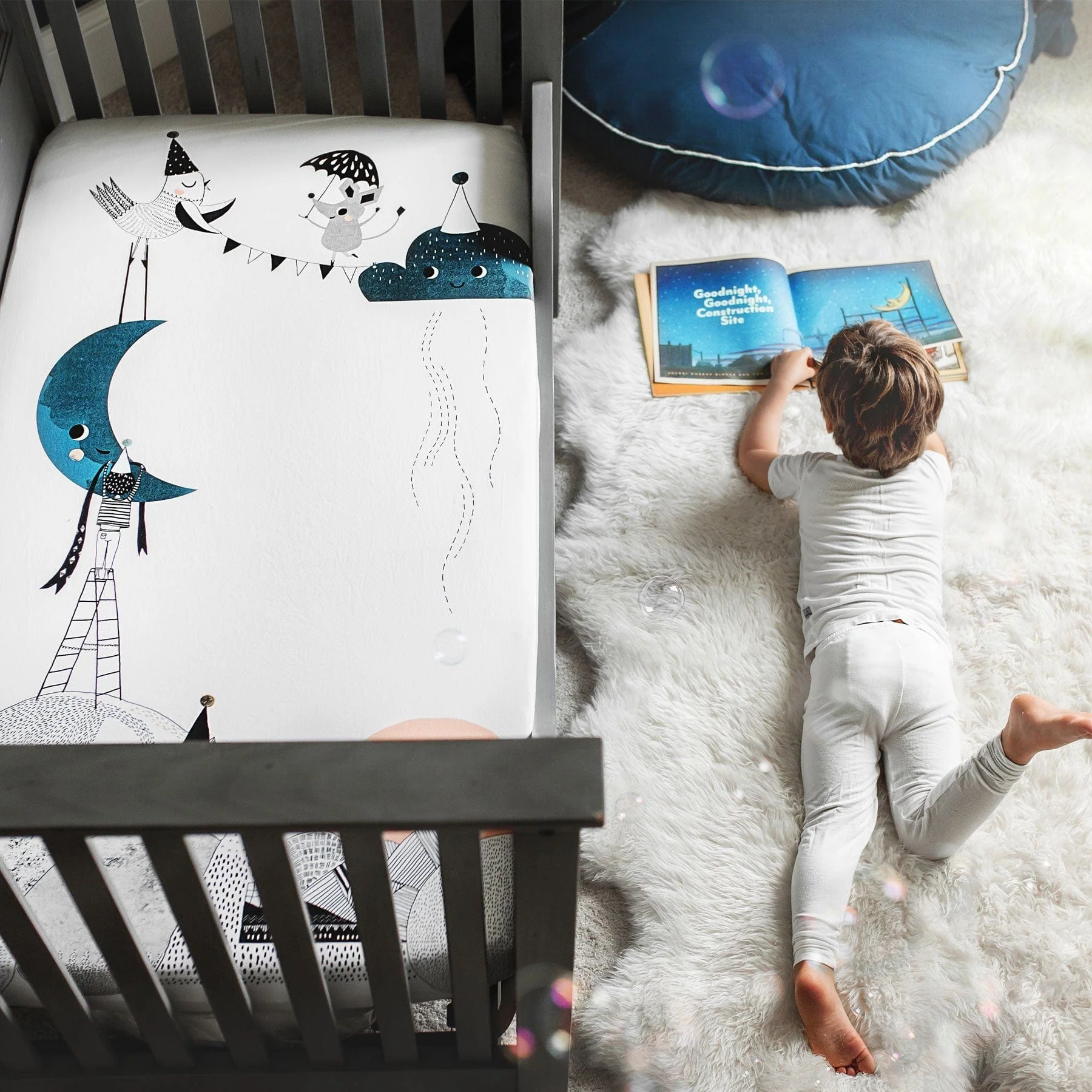 The Moon's Birthday Standard Size Crib Sheet - Image 4