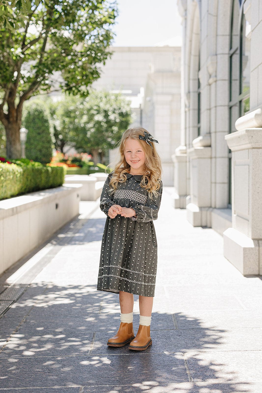 Tulip Smocked Peter Pan Collar Dress - Image 3