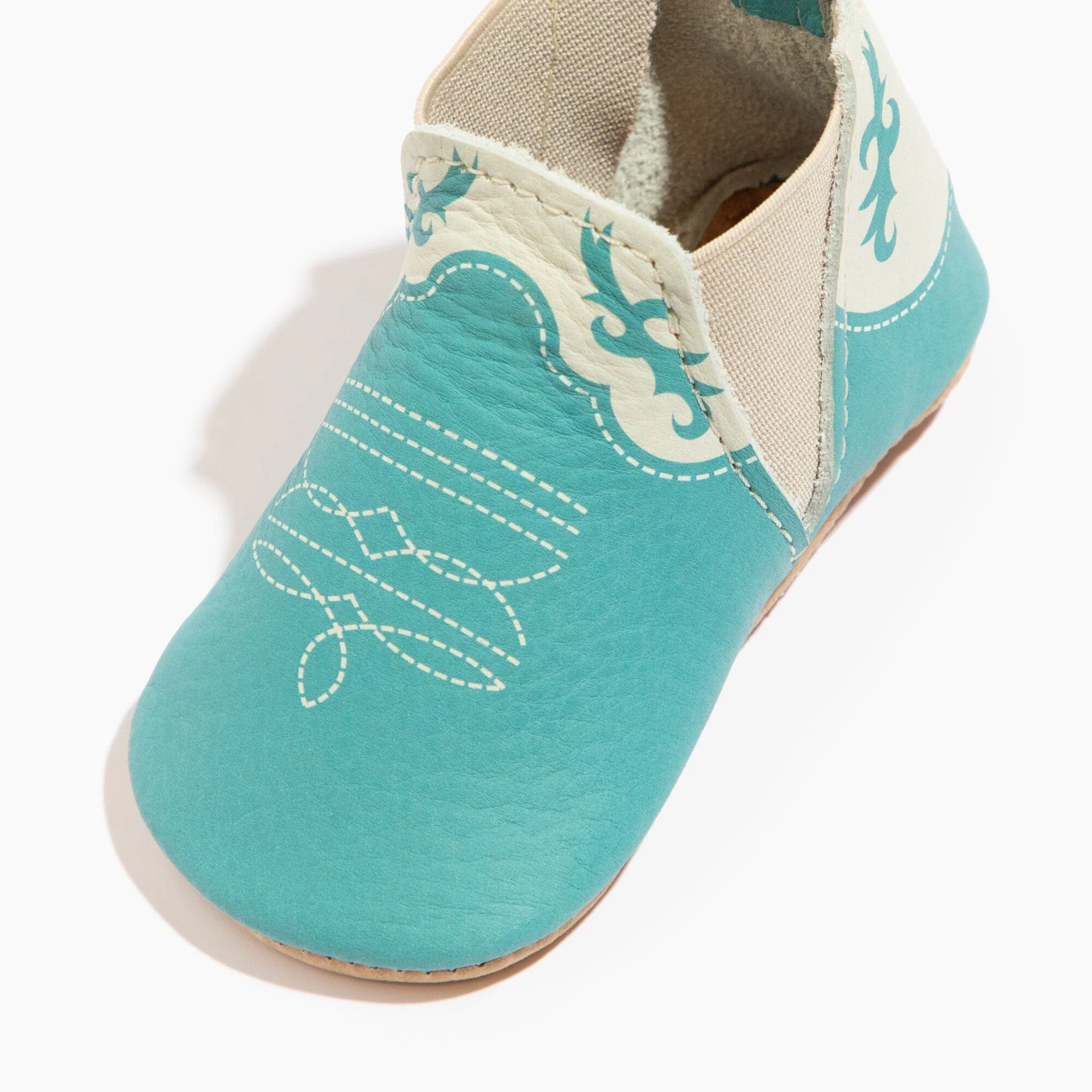 Turquoise Cowboy Chelsea Boot Baby Shoe - Image 2