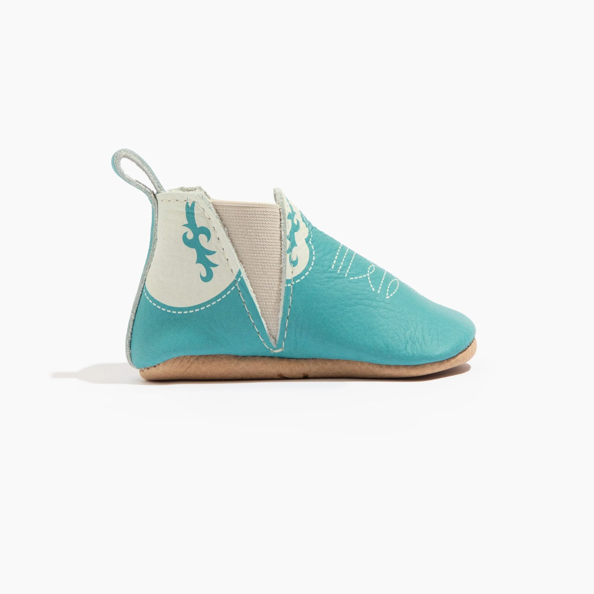 Turquoise Cowboy Chelsea Boot Baby Shoe - Image 3