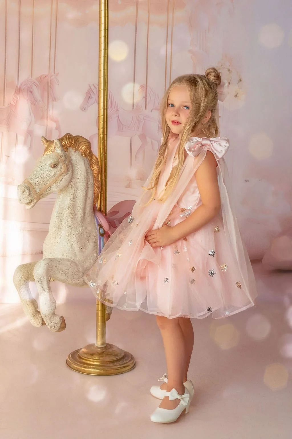 Twinkle Star Blush Pink Tulle Dress - Image 3