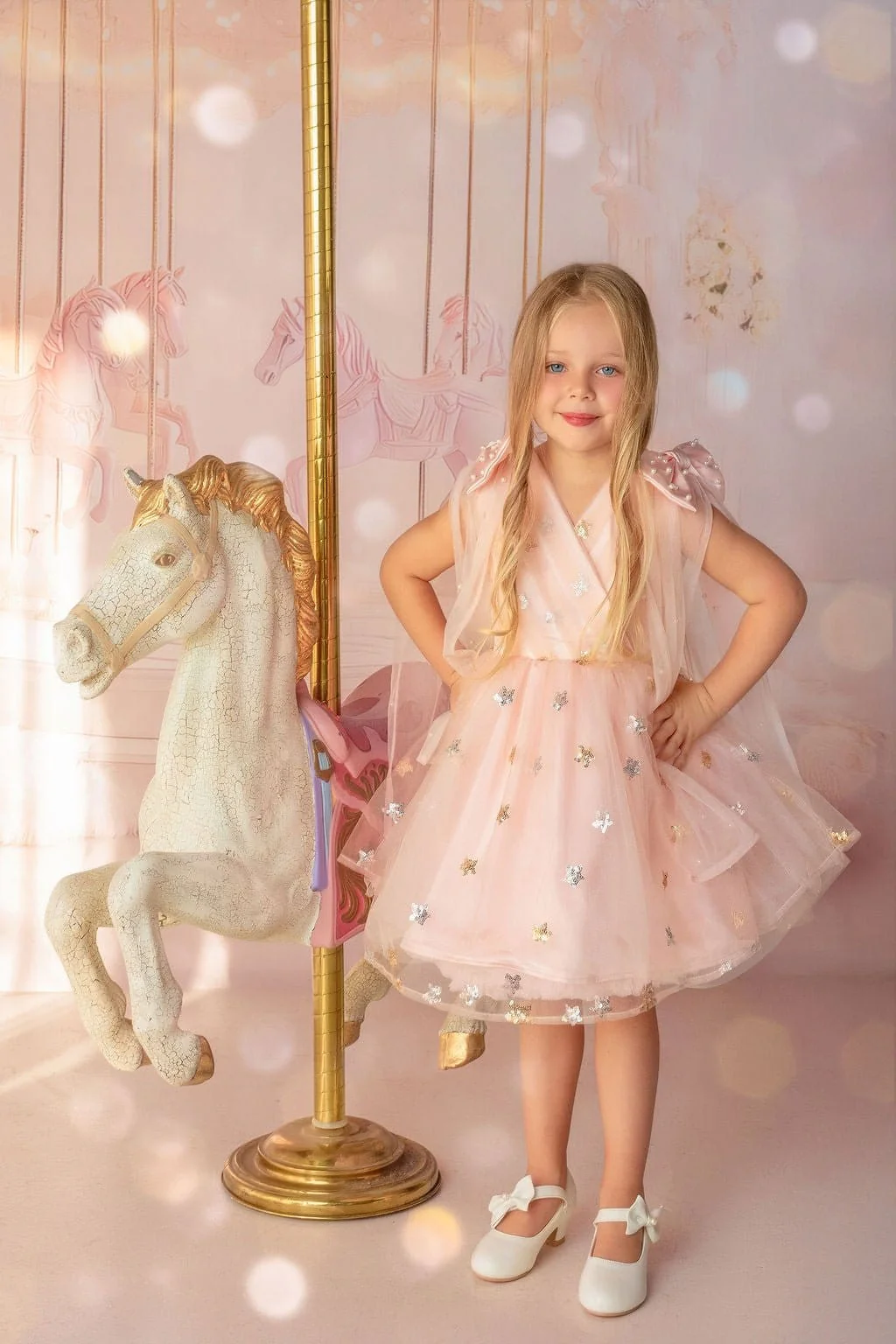Twinkle Star Blush Pink Tulle Dress - Image 4