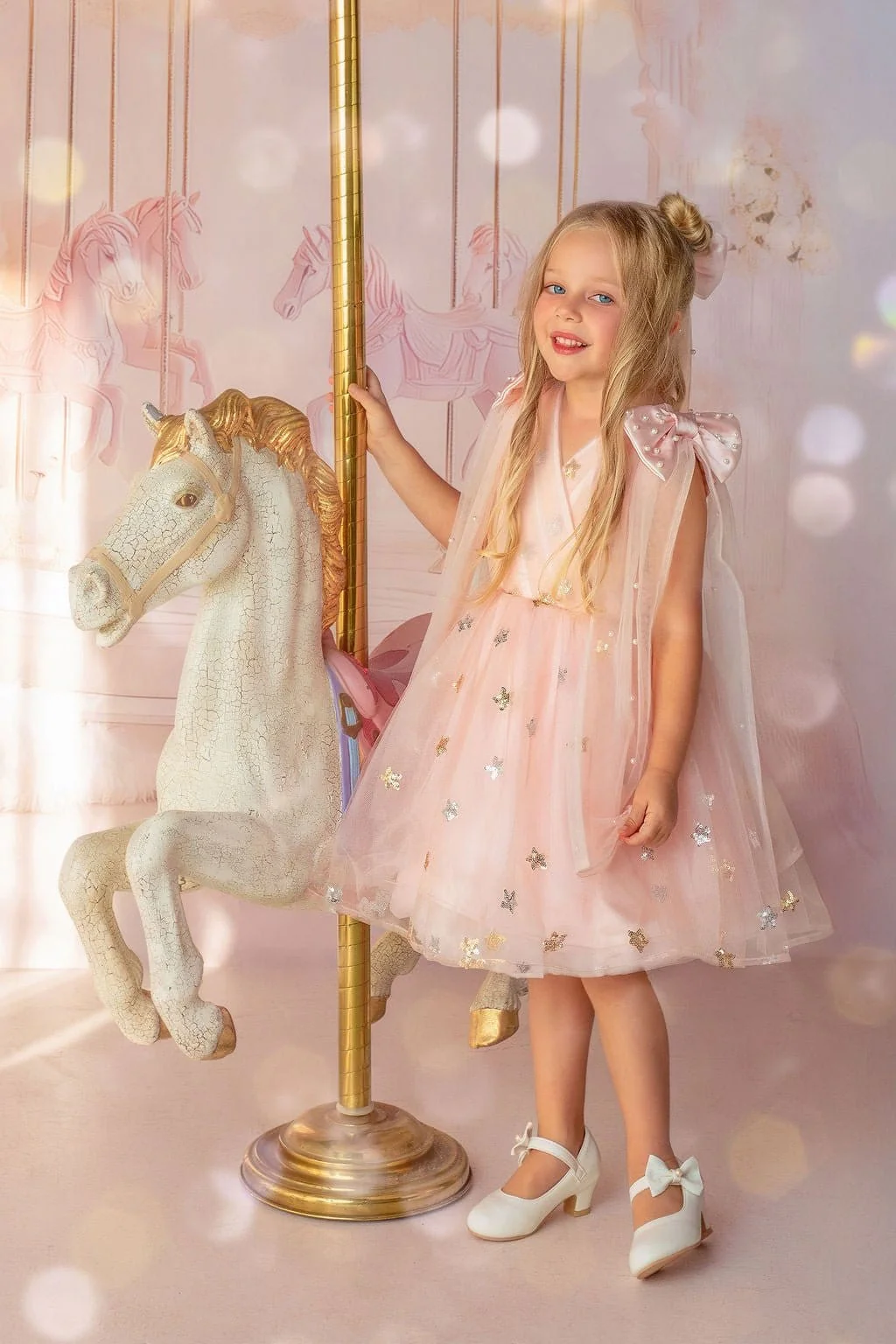Twinkle Star Blush Pink Tulle Dress - Image 6