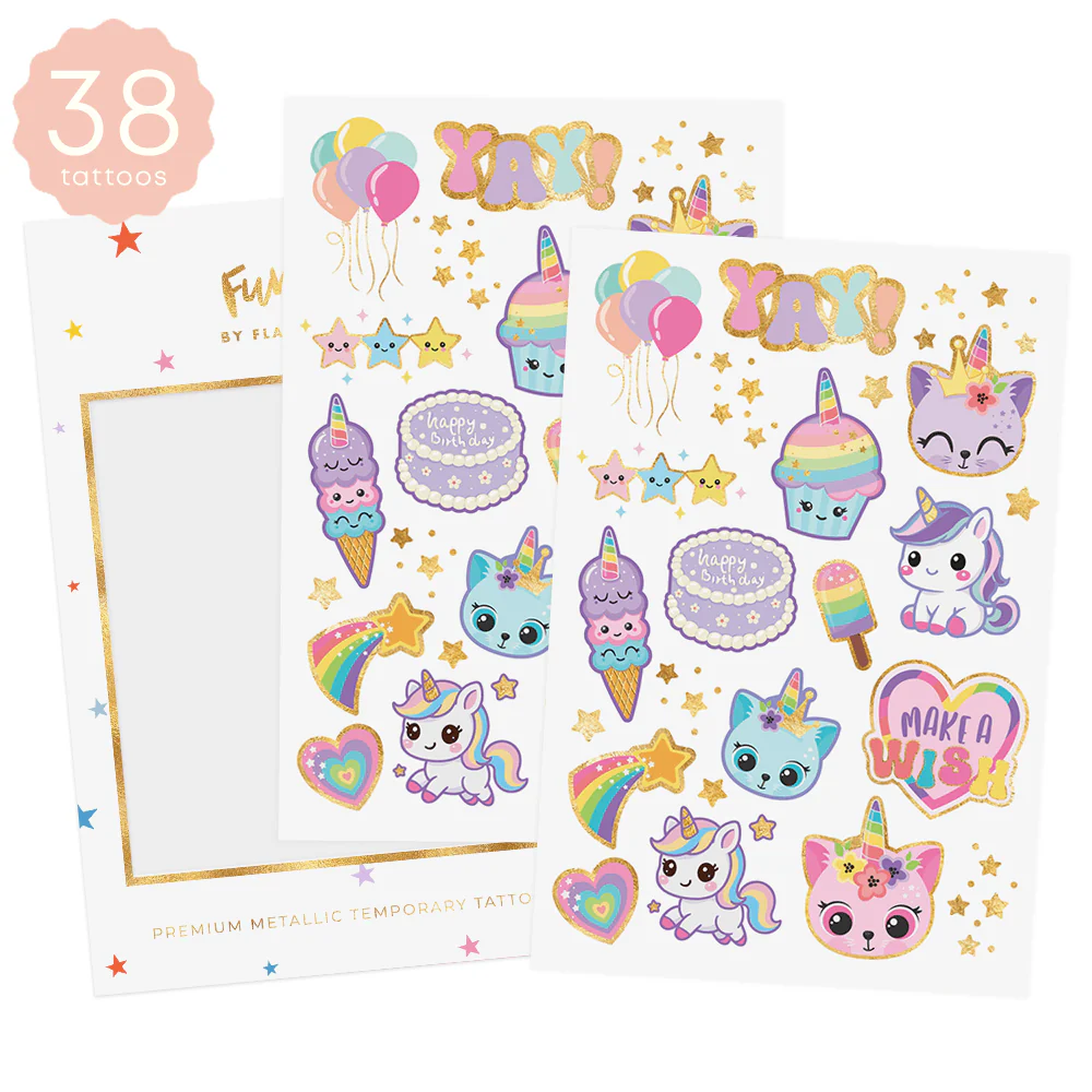 Unicorn Celebration Temporary Tattoos