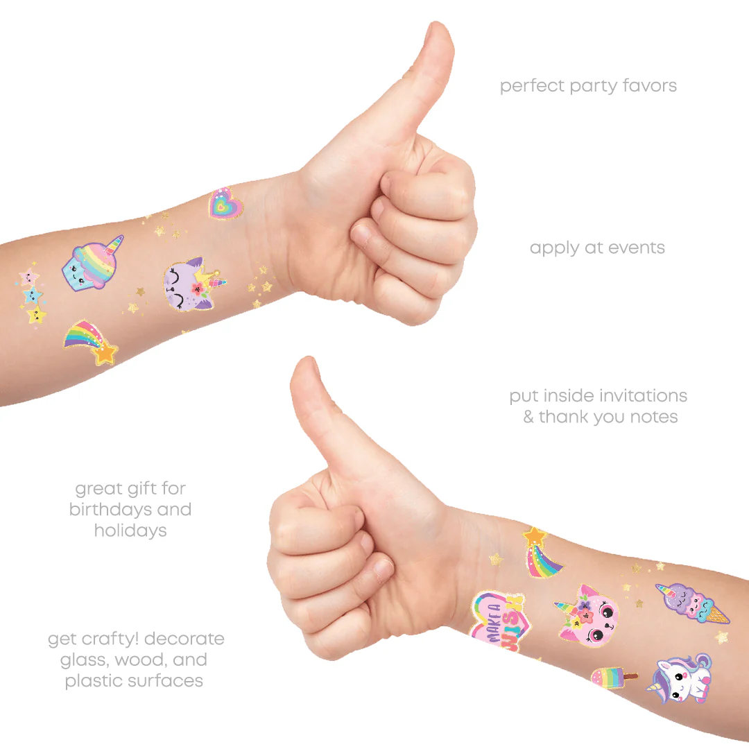 Unicorn Celebration Temporary Tattoos - Image 5