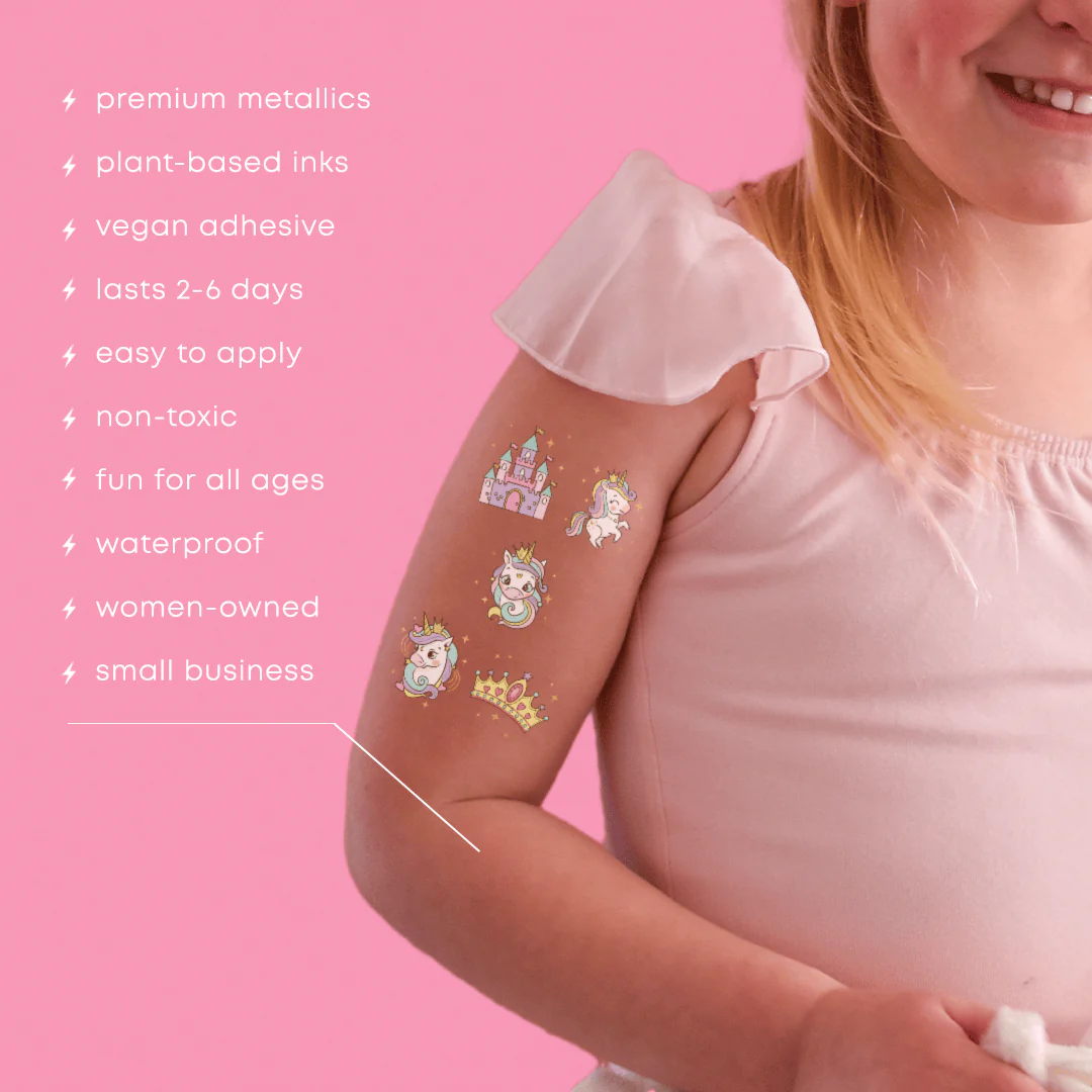 Unicorn Princess Variety Temporary Tattoos Set - Image 3