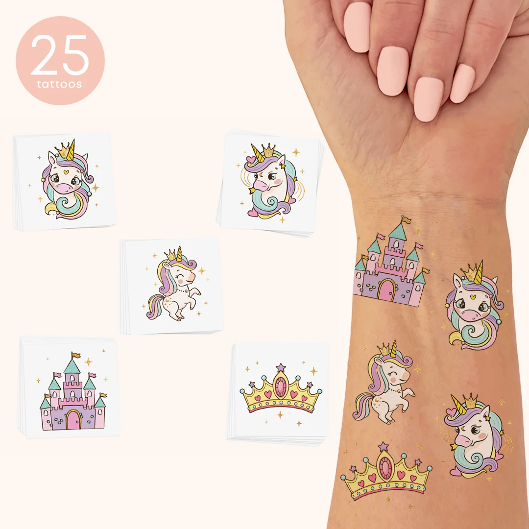 Unicorn Princess Variety Temporary Tattoos Set - Image 4