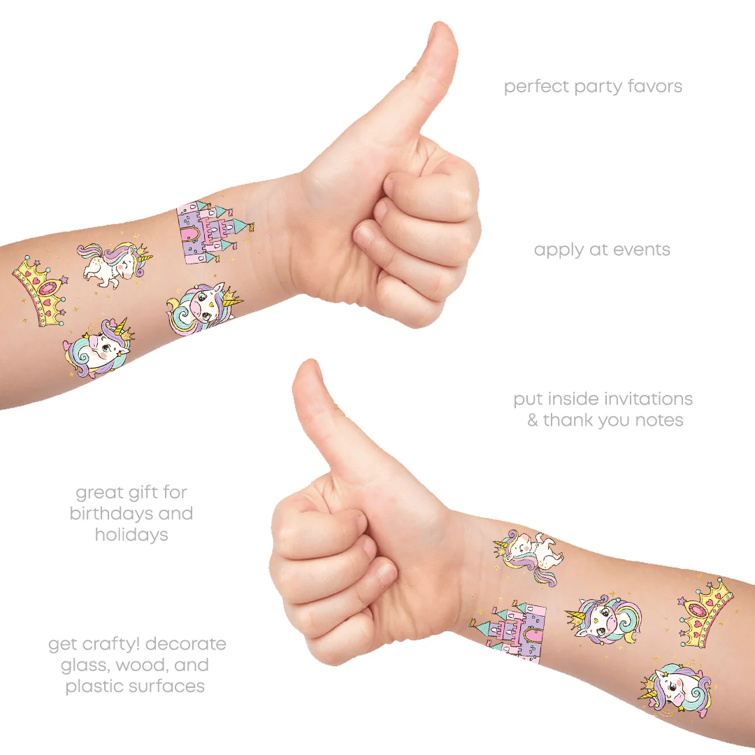 Unicorn Princess Variety Temporary Tattoos Set - Image 5