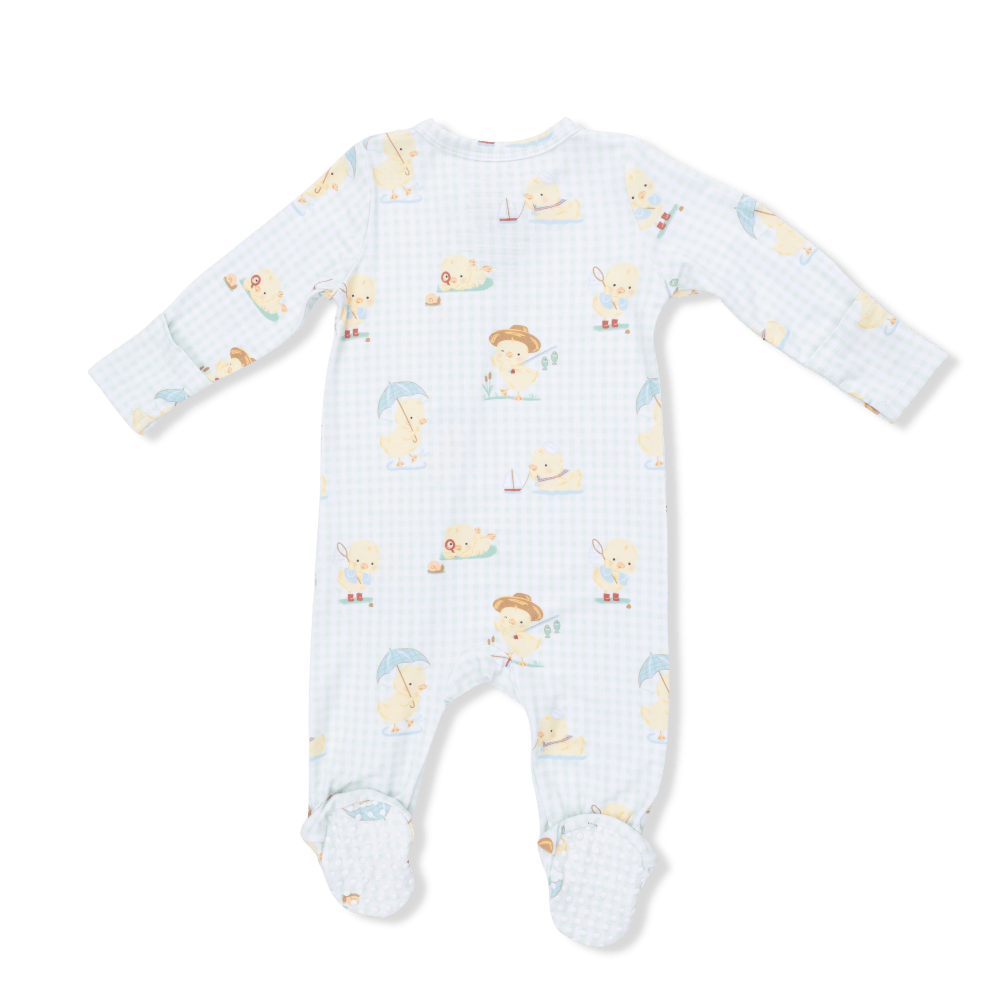 Footie with 2-Way Zipper - Vintage Spring Ducklings Green - Image 2