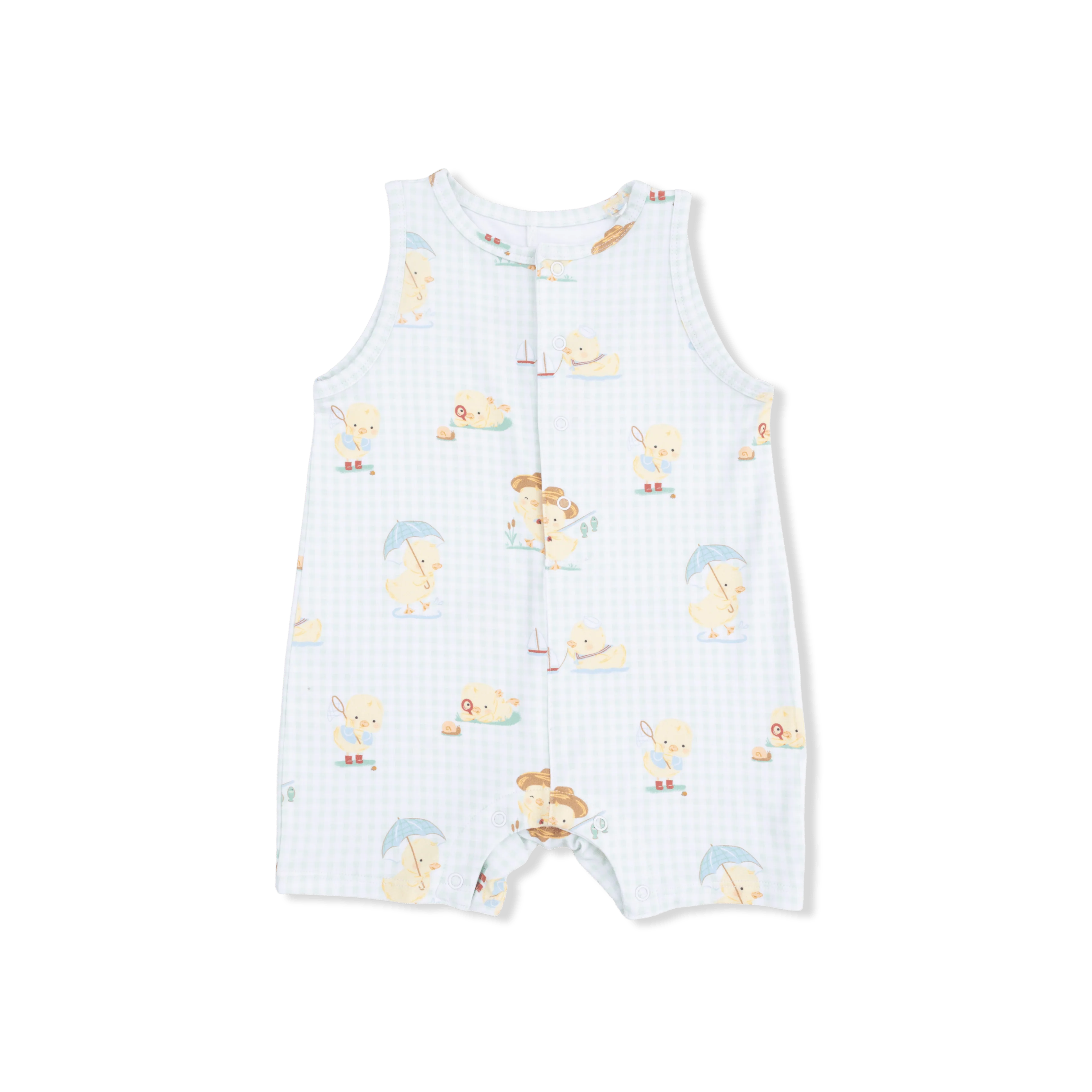 Sleeveless Shortie Romper - Vintage Spring Ducklings Green