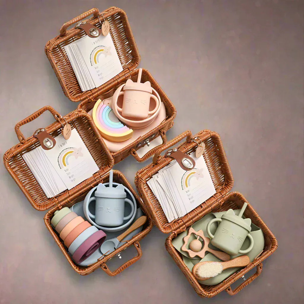 Vintage Style Baby Gift Box. 7Pcs - Image 4