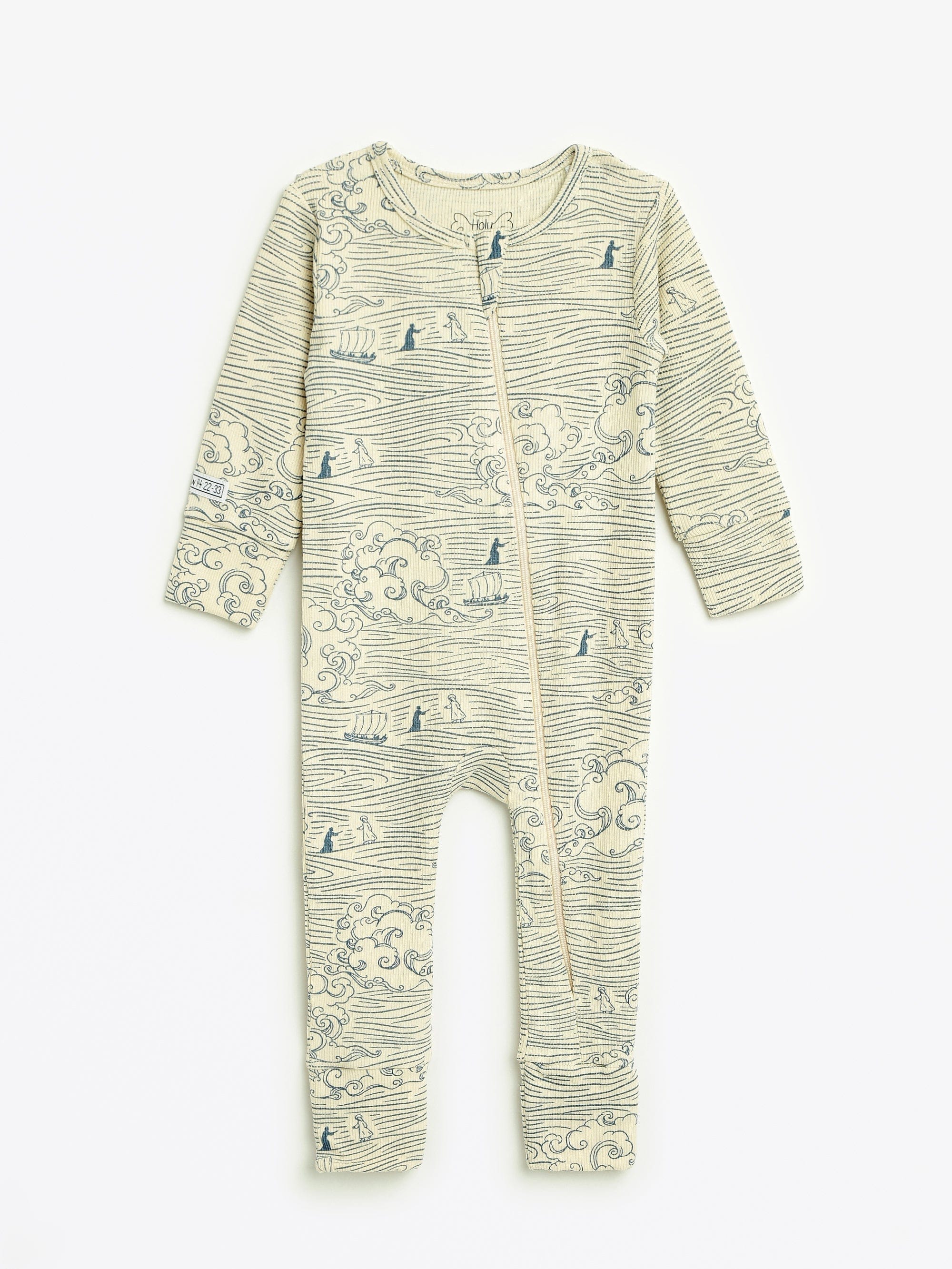 Walking on Water Ribbed Cotton-Bamboo Blend PJ Footless Onesie