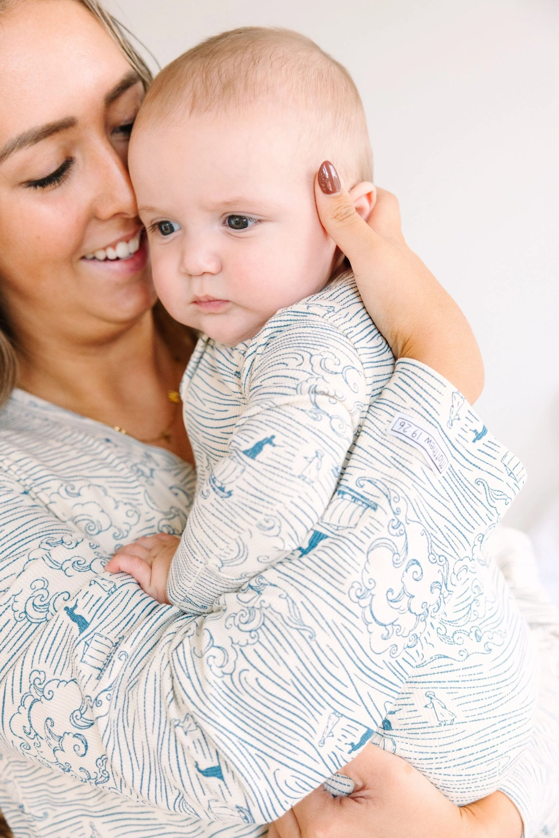 Walking on Water Ribbed Cotton-Bamboo Blend PJ Footless Onesie - Image 5