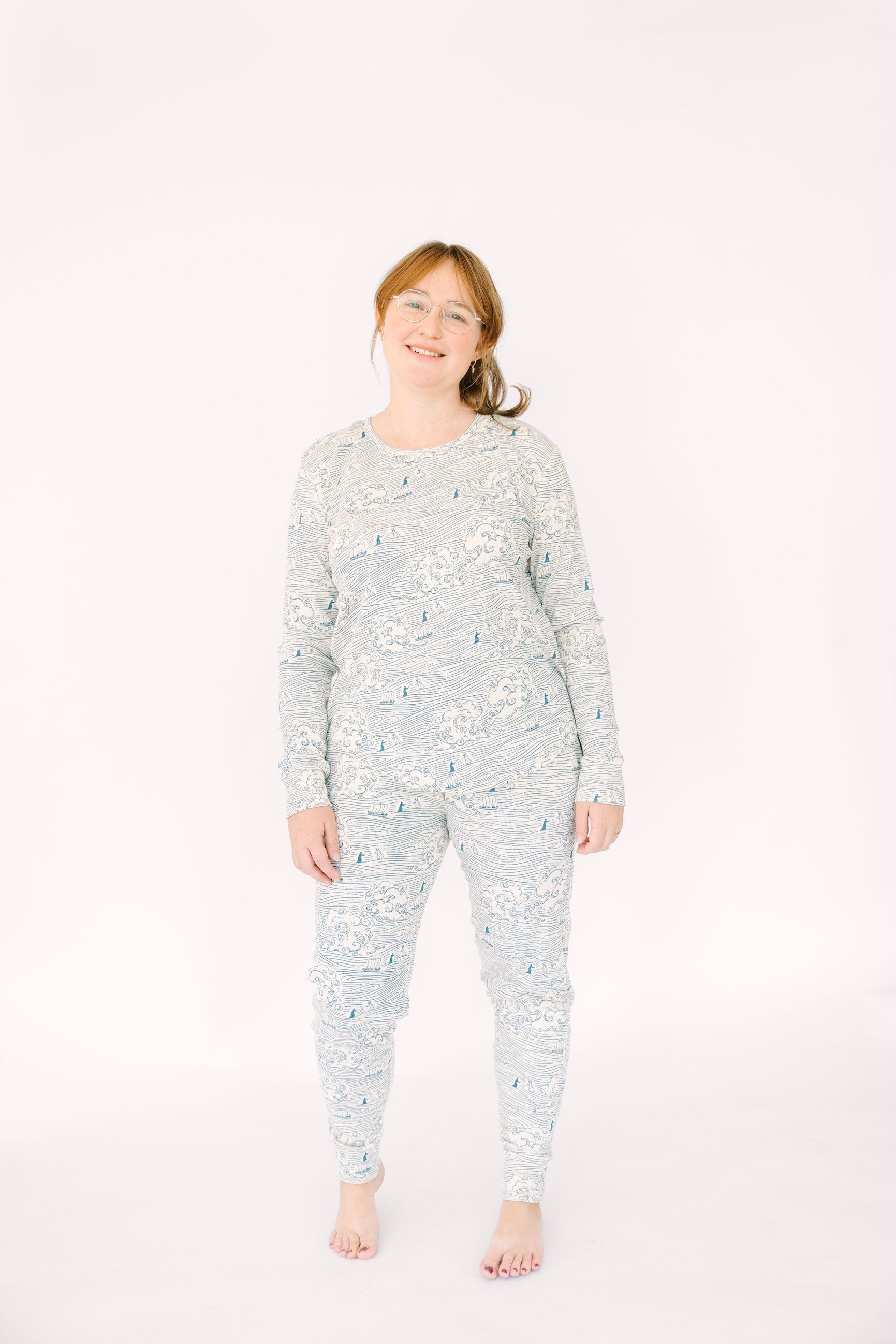 Walking on Water Ribbed Cotton-Bamboo Blend Womens PJ Jogger Set - Image 6