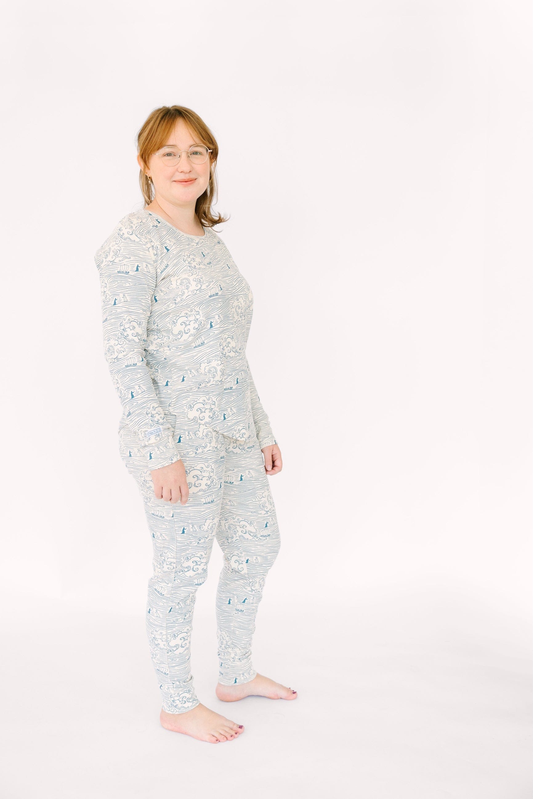 Walking on Water Ribbed Cotton-Bamboo Blend Womens PJ Jogger Set - Image 7