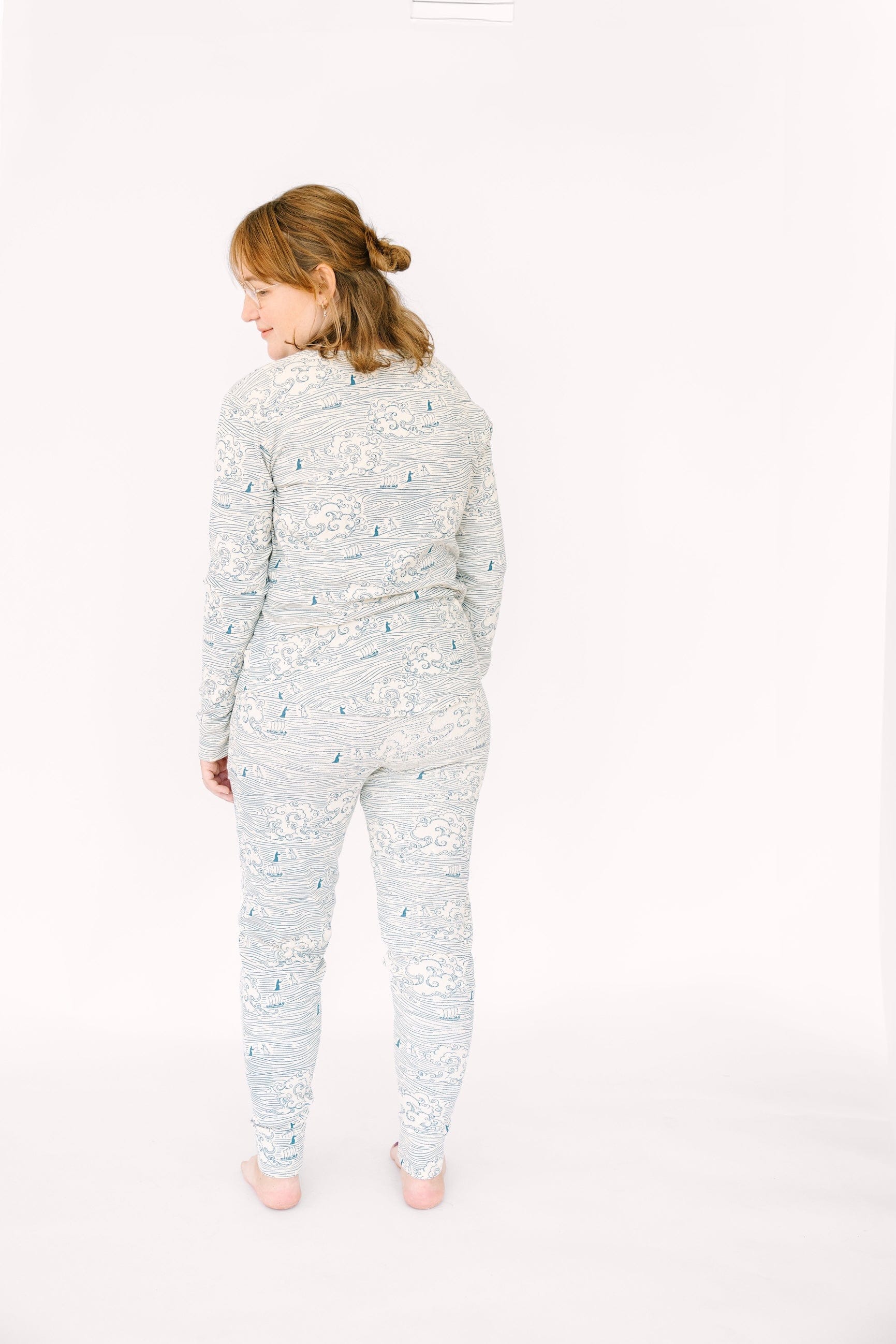 Walking on Water Ribbed Cotton-Bamboo Blend Womens PJ Jogger Set - Image 8